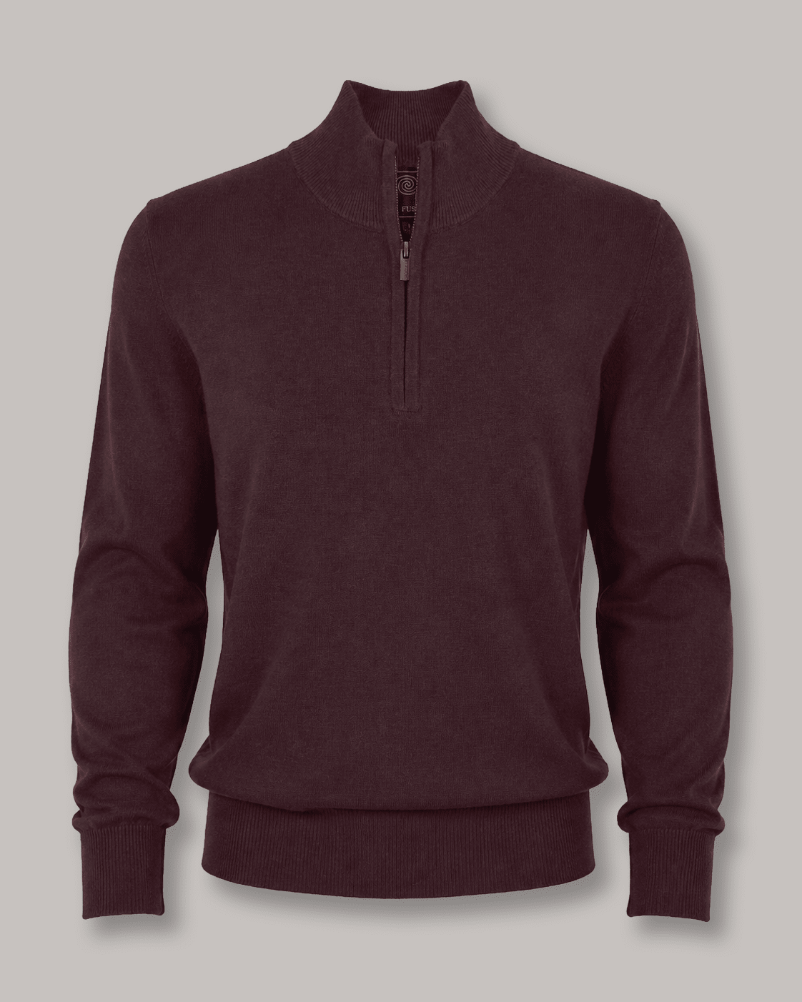 Cotton-Blend Quarter-Zip Sweater - F/X Fusion - Quarter-Zip Sweater - #color_Port Heather