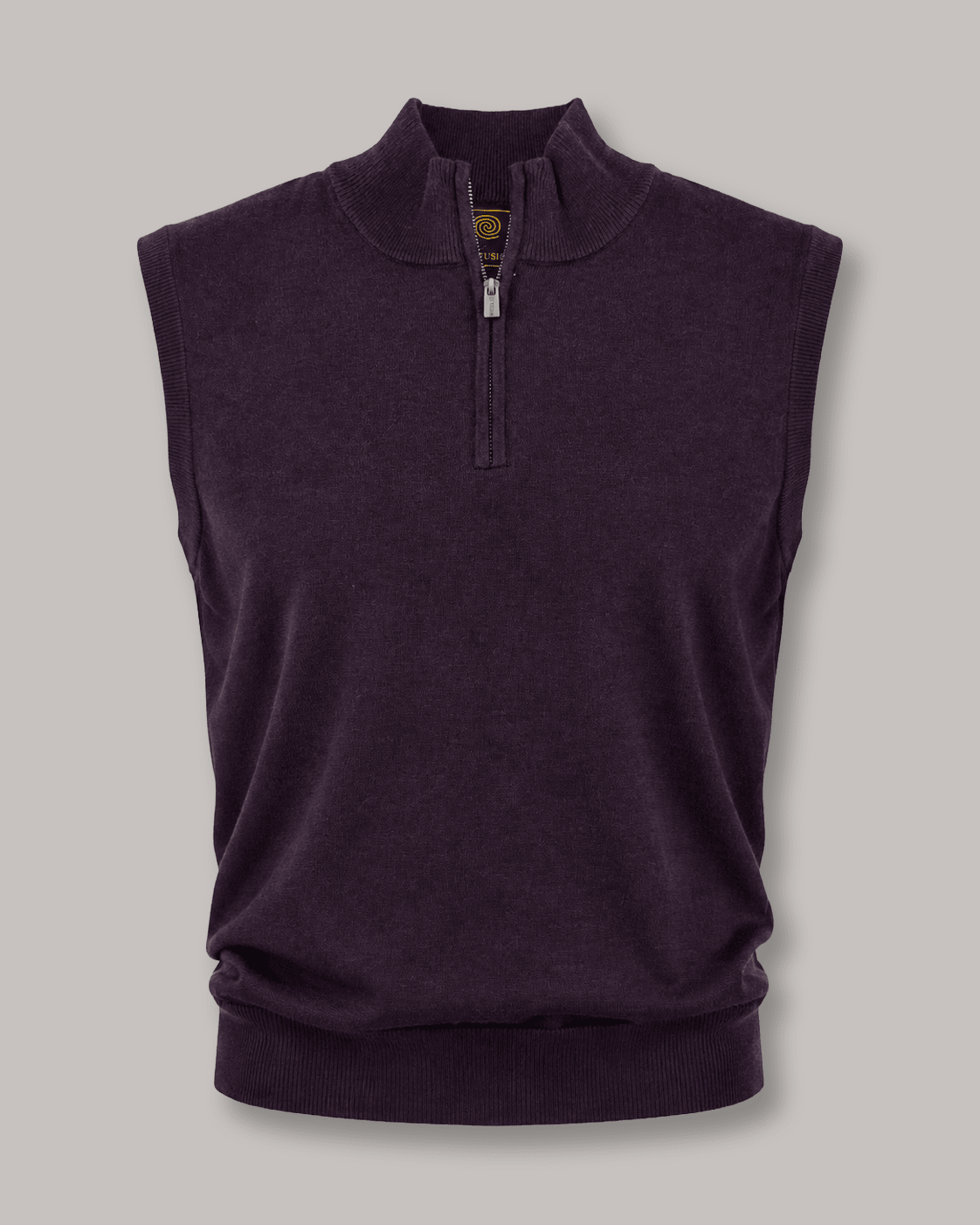 Cotton-Blend Quarter-Zip Vest - F/X Fusion - Quarter-Zip Vest - #color_Grape