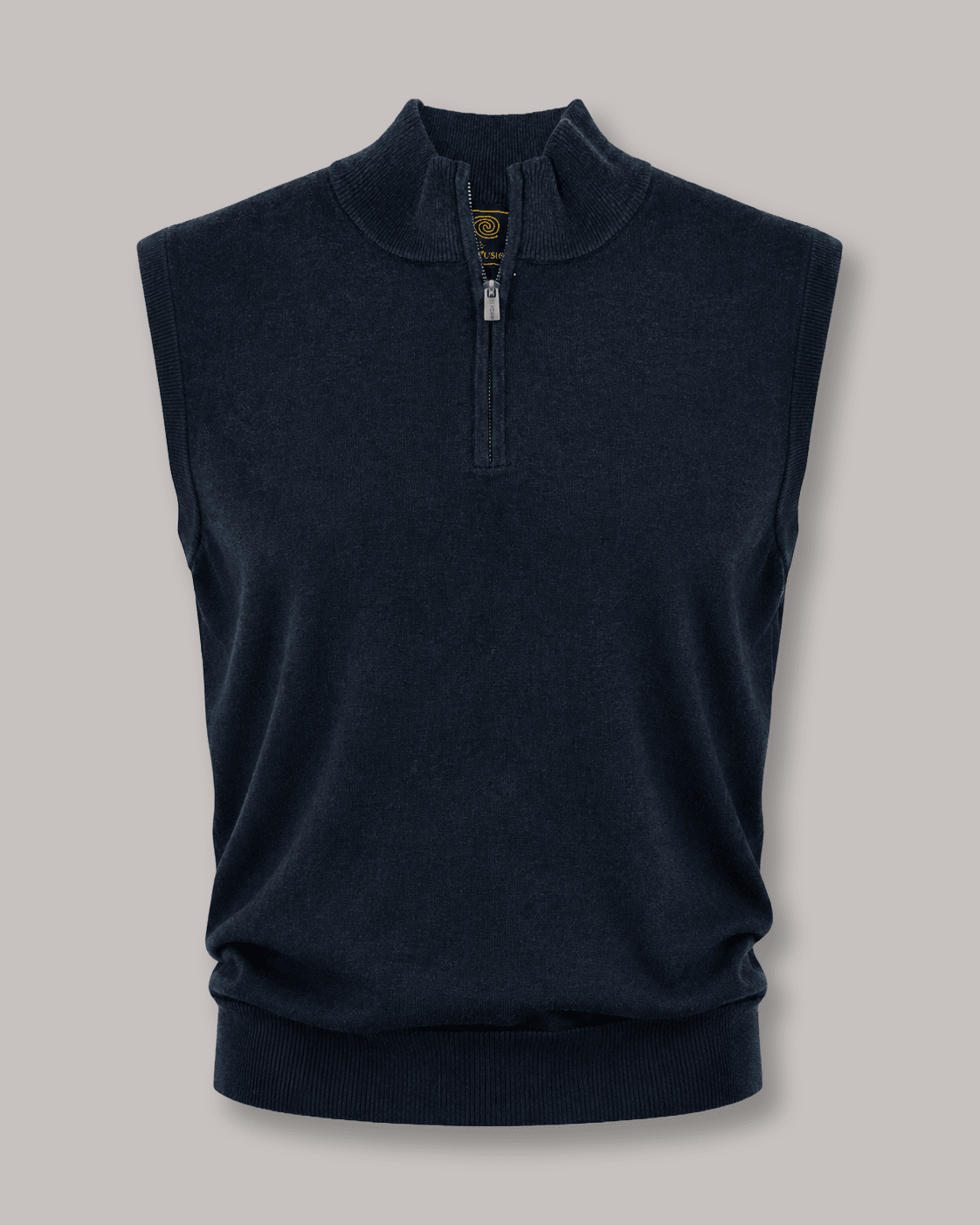 Cotton-Blend Quarter-Zip Vest - F/X Fusion - Quarter-Zip Vest - #color_Navy