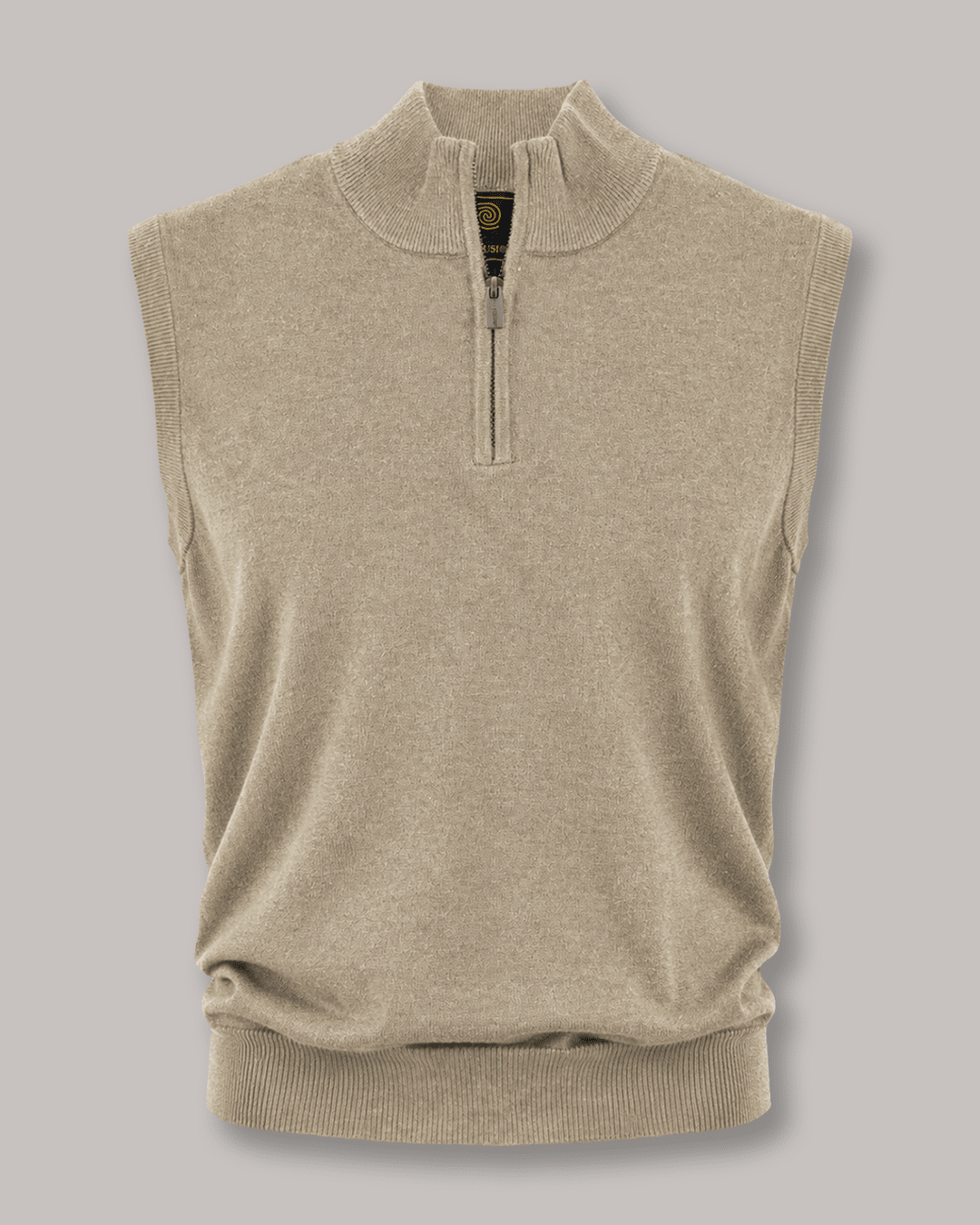 Cotton-Blend Quarter-Zip Vest - F/X Fusion - Quarter-Zip Vest - #color_Oatmeal Heather