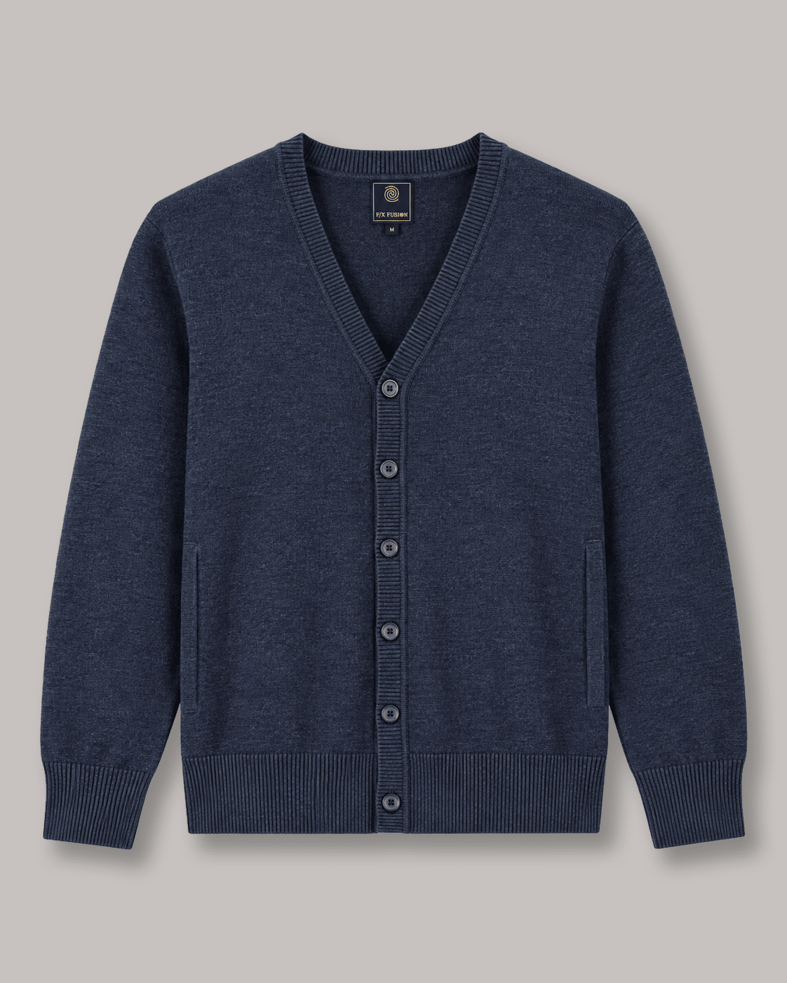 Jersey Button Cardigan Sweater - F/X Fusion - Cardigan Sweater - #color_Navy