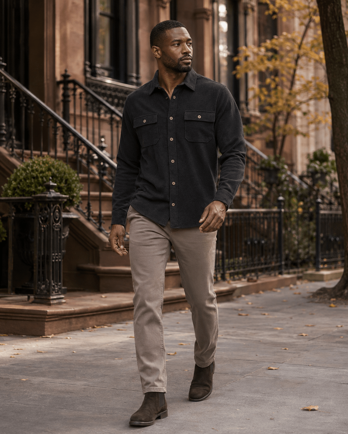 Cashmere Soft Touch Shirt - F/X Fusion - Button-Up Overshirt - #color_Black