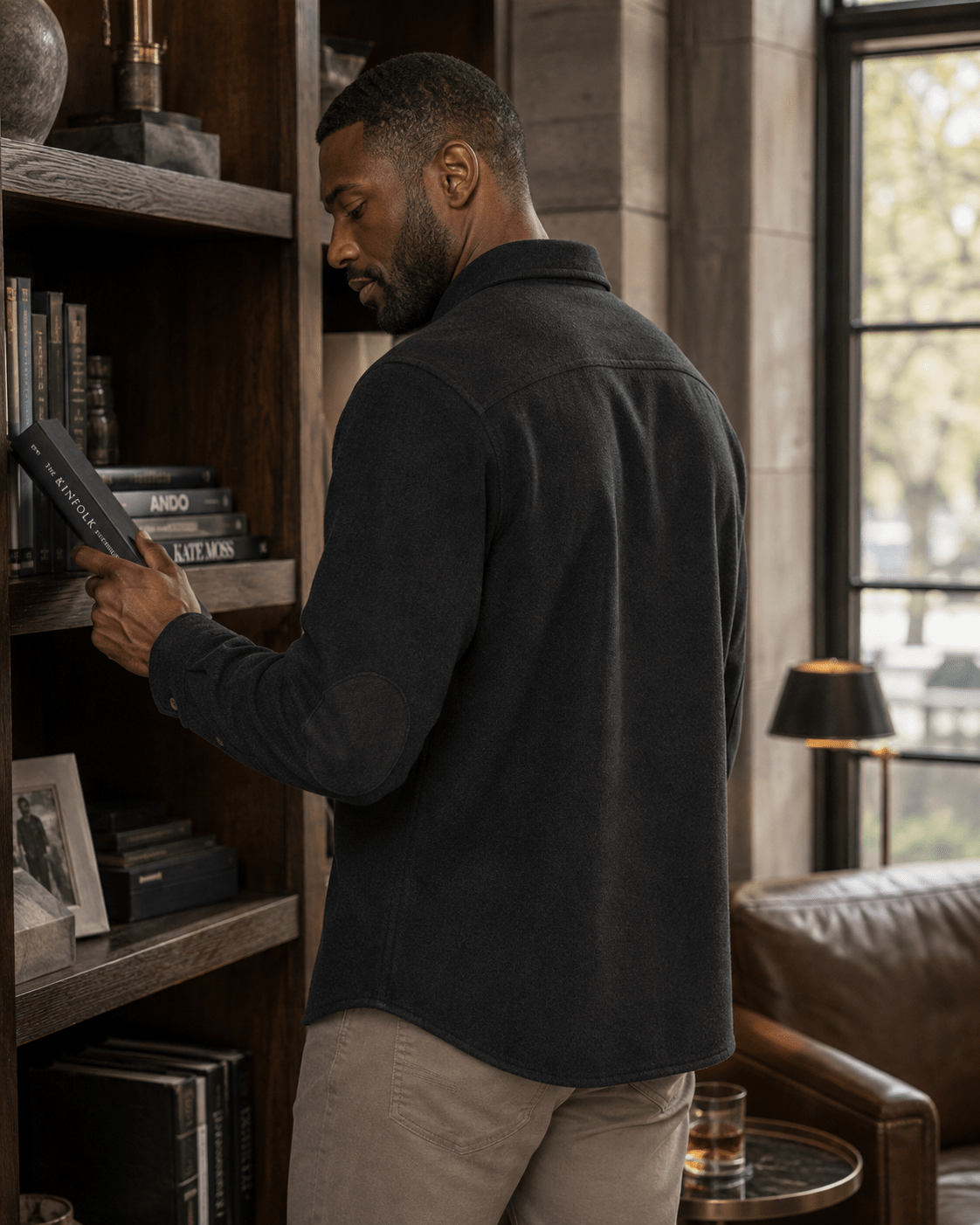 Cashmere Soft Touch Shirt - F/X Fusion - Button-Up Overshirt - #color_Black