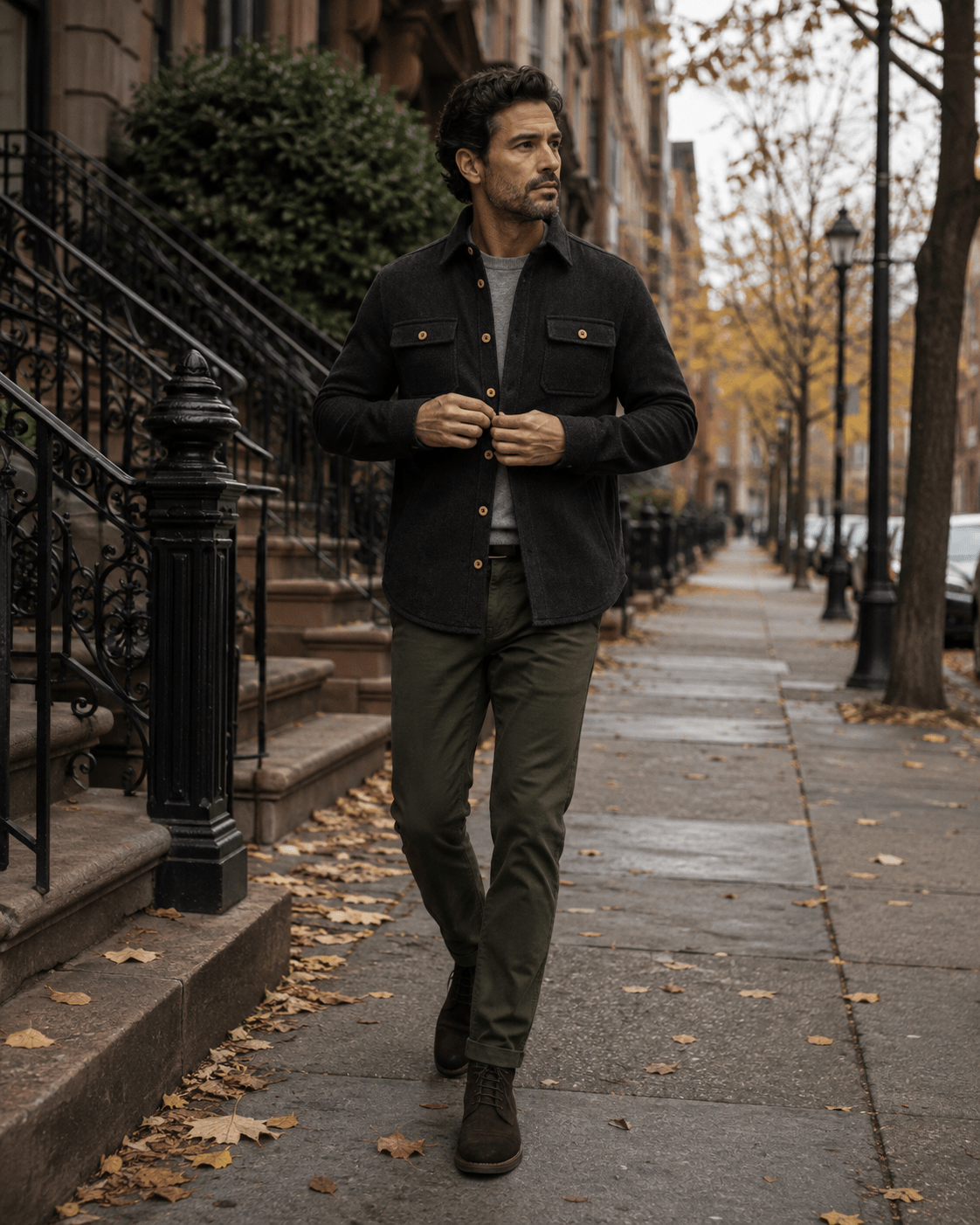 Herringbone Shirt Jacket - F/X Fusion - Shirt Jacket - #color_Black