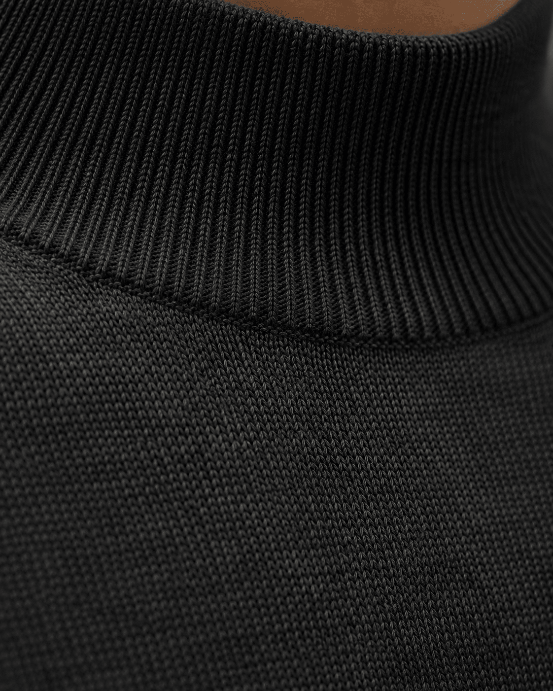 Cotton-Blend Mock Neck Sweater - F/X Fusion - Mock Neck Sweater - #color_Black