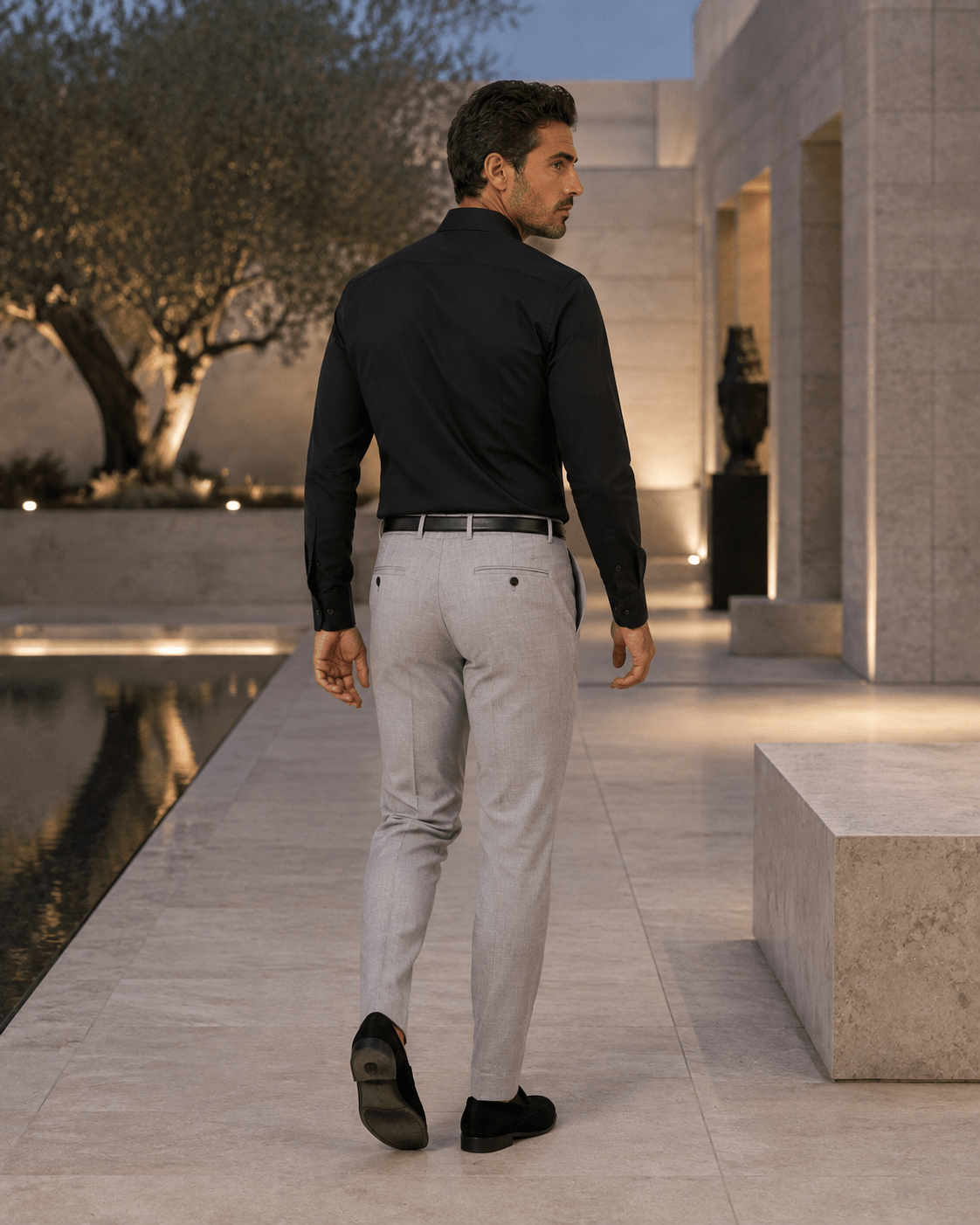 Performance Stretch Underbutton Dress Shirt - F/X Fusion - Underbutton Dress shirt - #color_Black