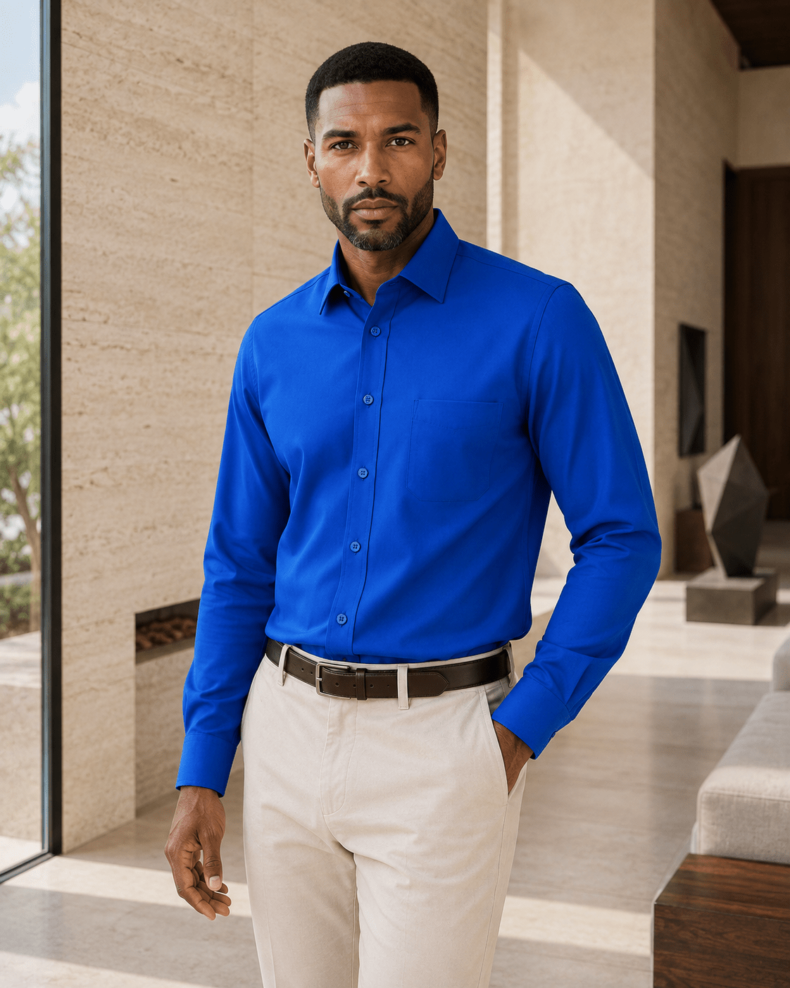 Performance Stretch Underbutton Dress Shirt - F/X Fusion - Underbutton Dress shirt - #color_Blue