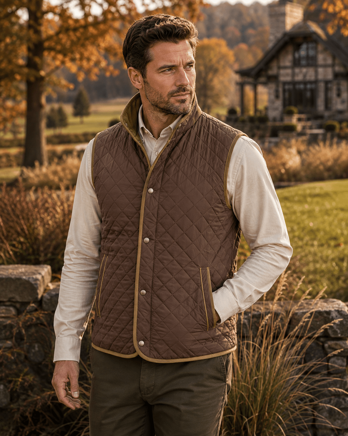 Upland Quilted Field Vest - F/X Fusion - Vest - #color_Brown