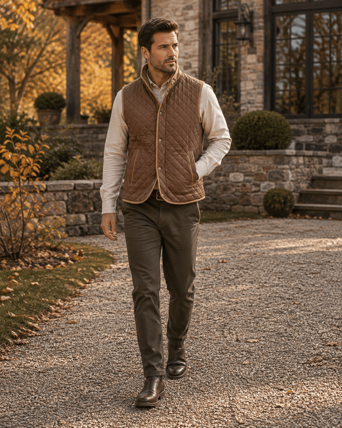 Upland Quilted Field Vest - F/X Fusion - Vest - #color_Brown