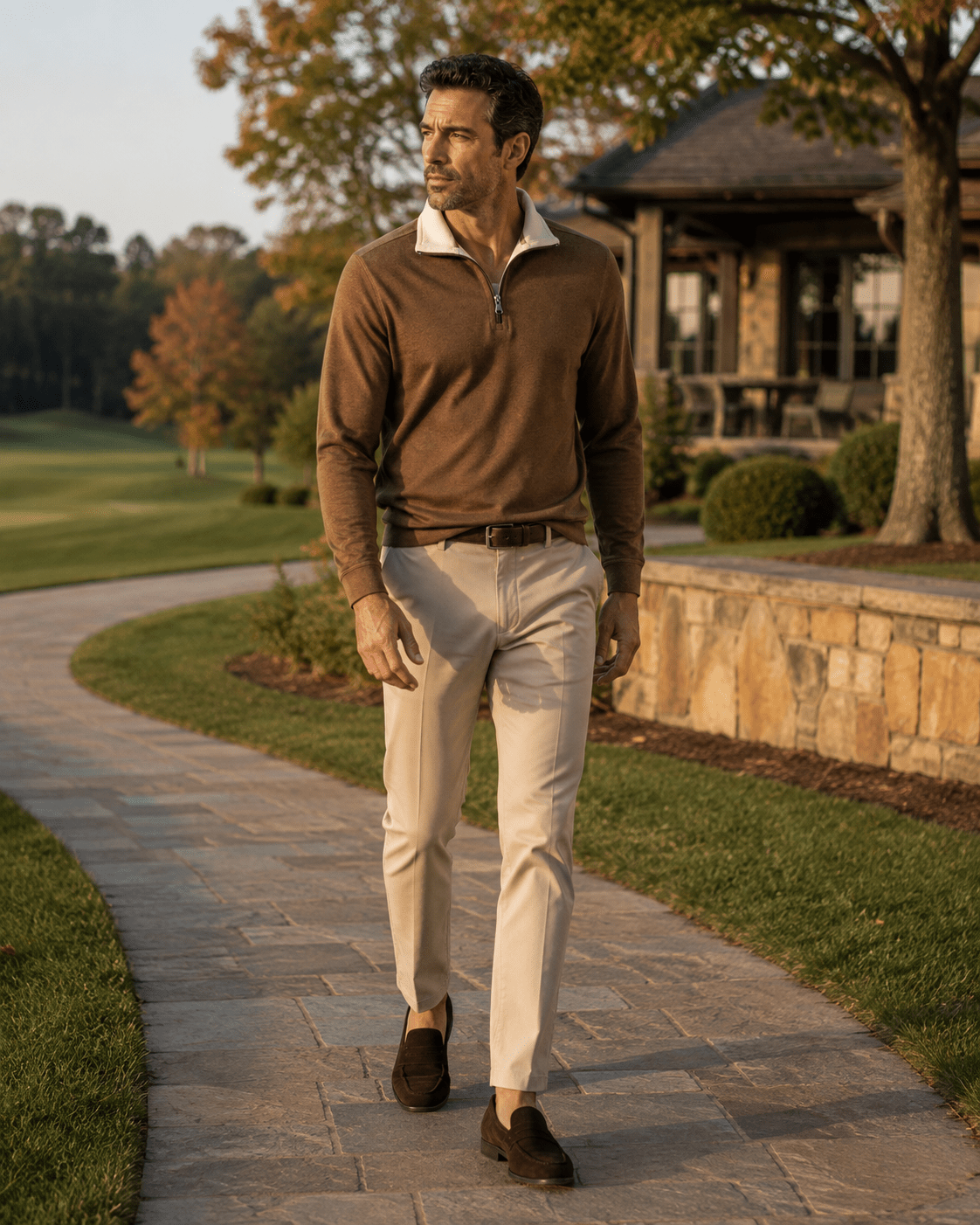 Reversible Quarter-Zip Sweater - F/X Fusion - Quarter-Zip Sweater - #color_Brown
