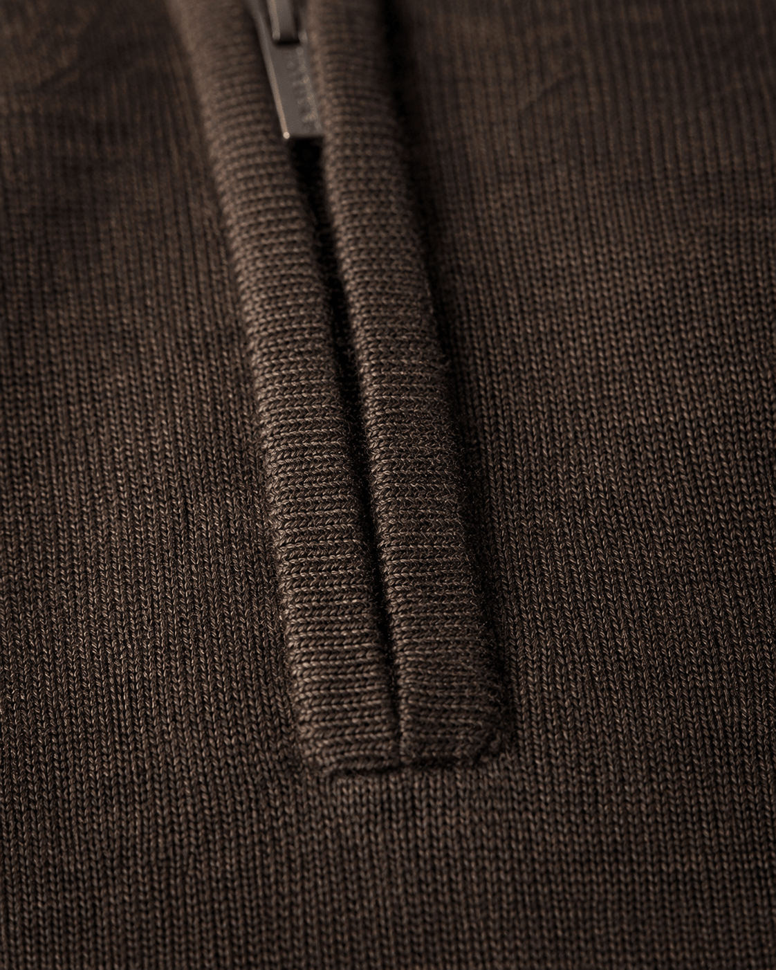 Cotton-Blend Quarter-Zip Sweater - F/X Fusion - Quarter-Zip Sweater - #color_Brown Heather