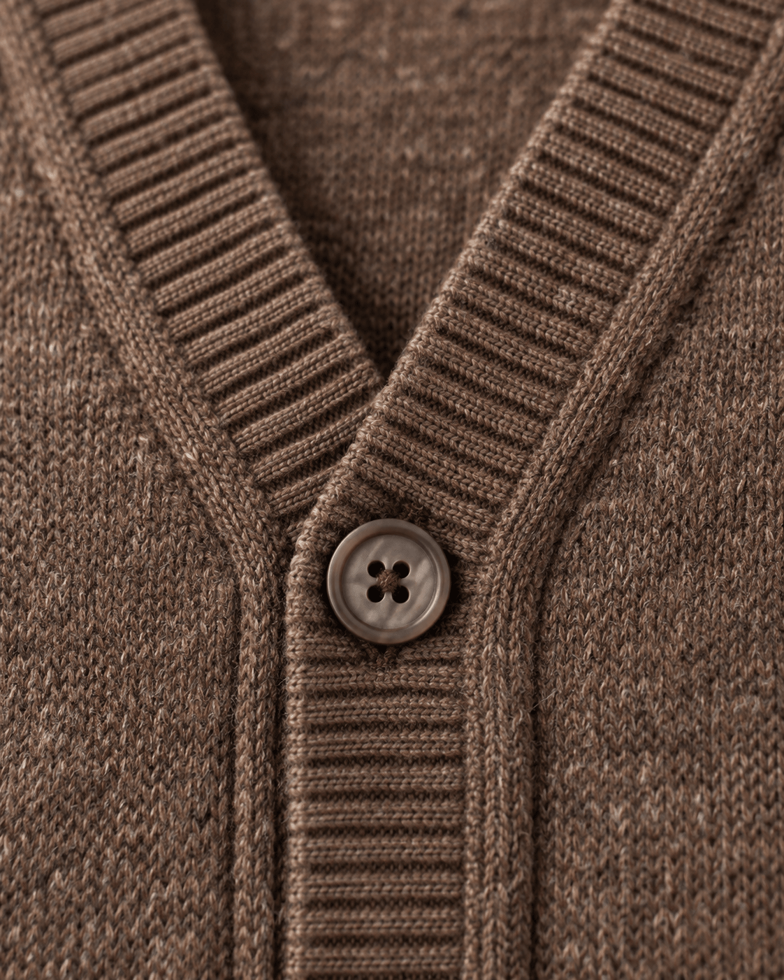 Jersey Button Cardigan Sweater - F/X Fusion - Cardigan Sweater - #color_Brown Heather