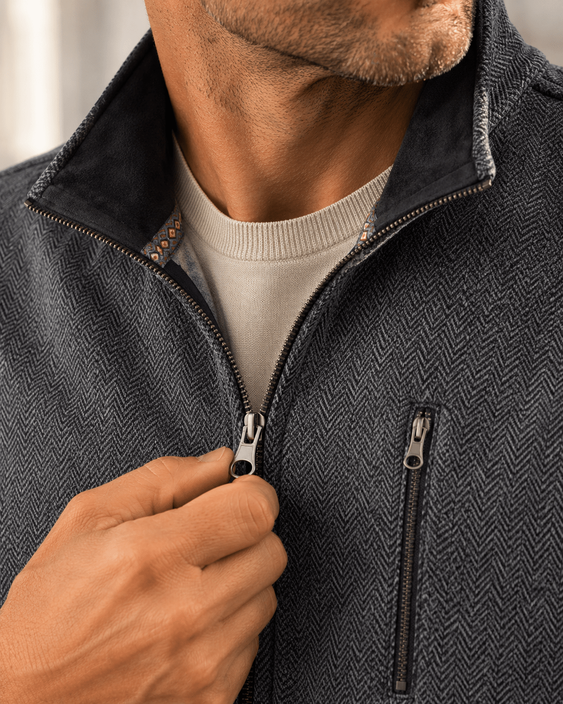 Full-Zip Bone Jacket - F/X Fusion - Full-Zip Jacket - #color_Charcoal
