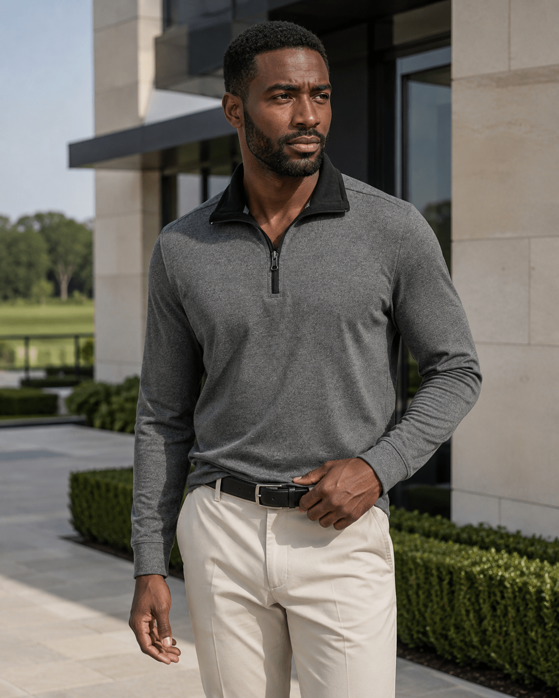 Reversible Quarter-Zip Sweater - F/X Fusion - Quarter-Zip Sweater - #color_Charcoal
