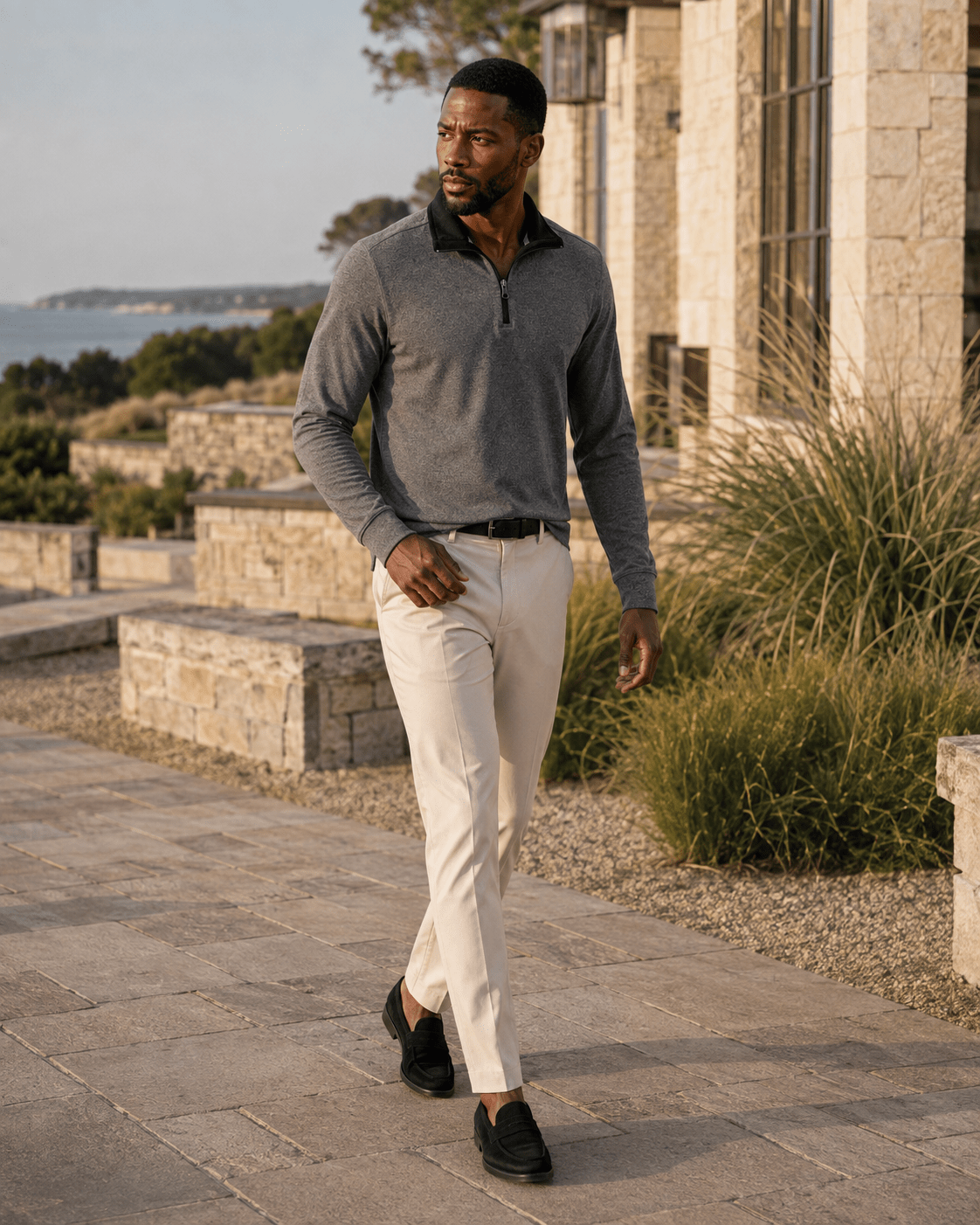 Reversible Quarter-Zip Sweater - F/X Fusion - Quarter-Zip Sweater - #color_Charcoal