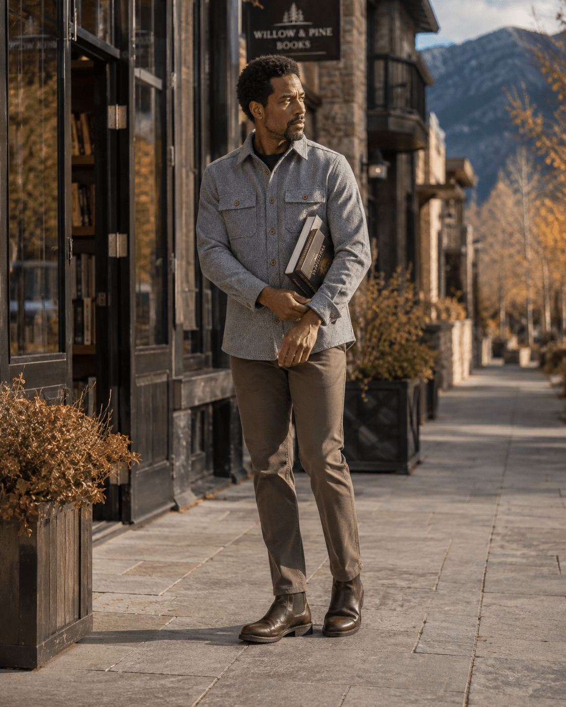 Herringbone Shirt Jacket - F/X Fusion - Shirt Jacket - #color_Charcoal