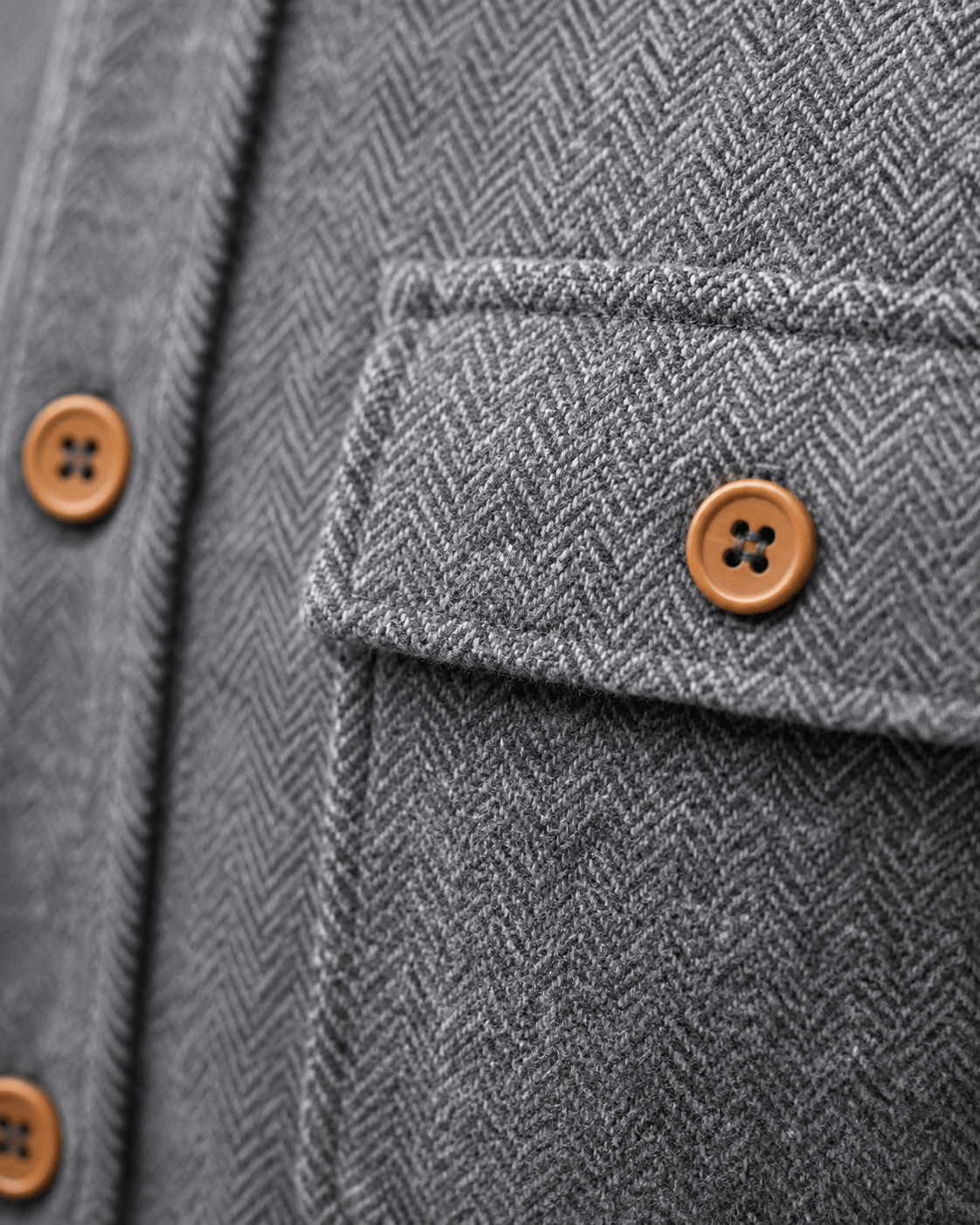 Herringbone Shirt Jacket - F/X Fusion - Shirt Jacket - #color_Charcoal