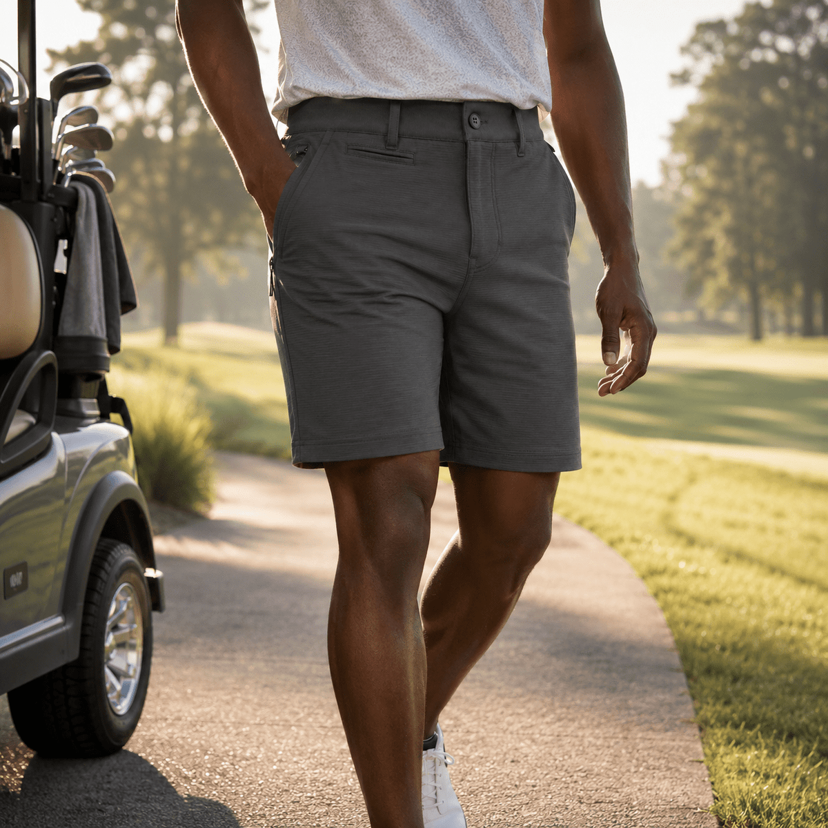 Crossover 4-Way Stretch Performance Golf Shorts - F/X Fusion - Golf Shorts - #color_Charcoal