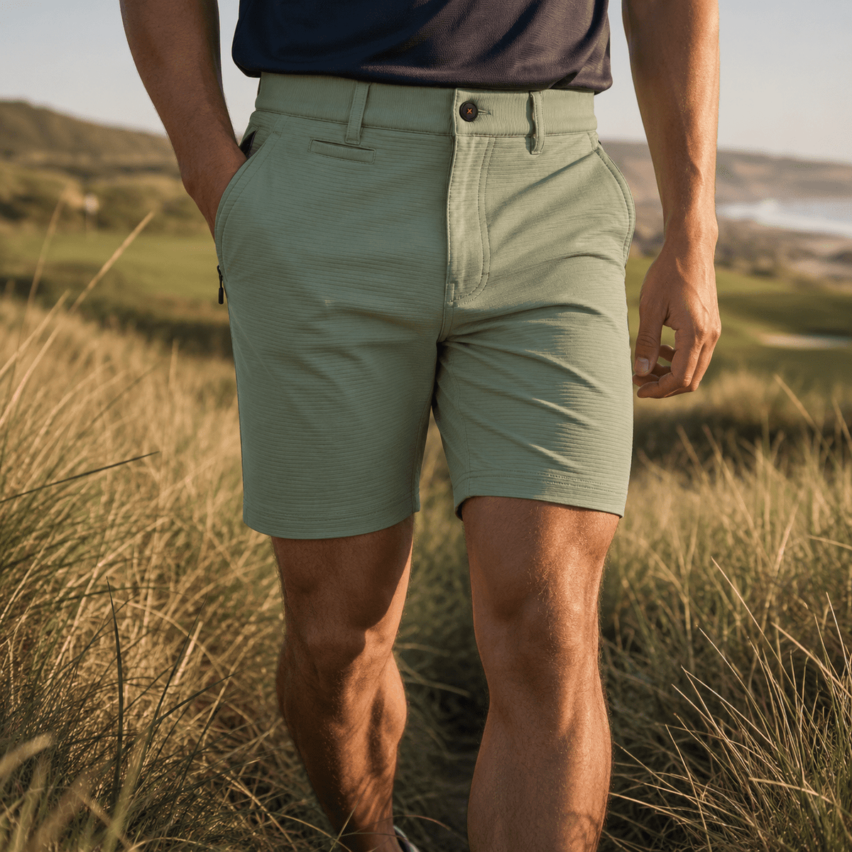 Crossover 4-Way Stretch Performance Golf Shorts - F/X Fusion - Golf Shorts - #color_Cement