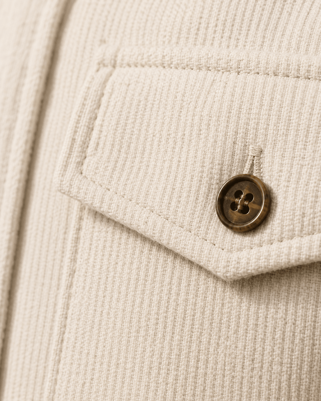 Washed Stretch Cord Button-Up Shirt - F/X Fusion - Overshirt Button-Up - #color_Sand