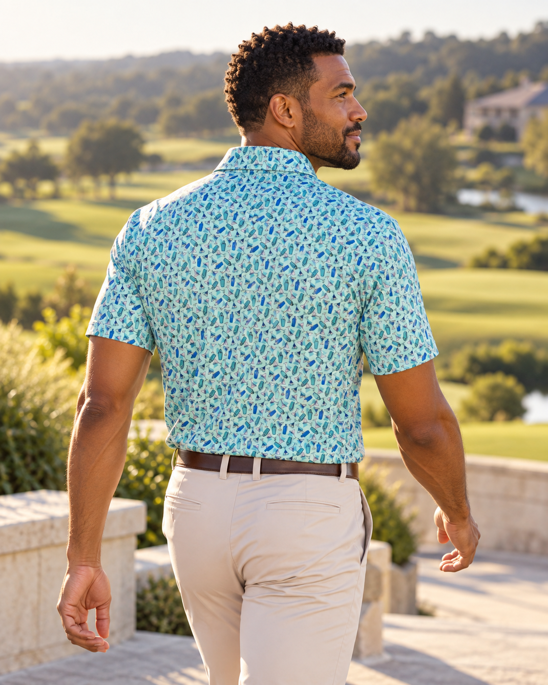 Martini Mania Performance Golf Polo - F/X Fusion - Golf Polo - #color_Aqua