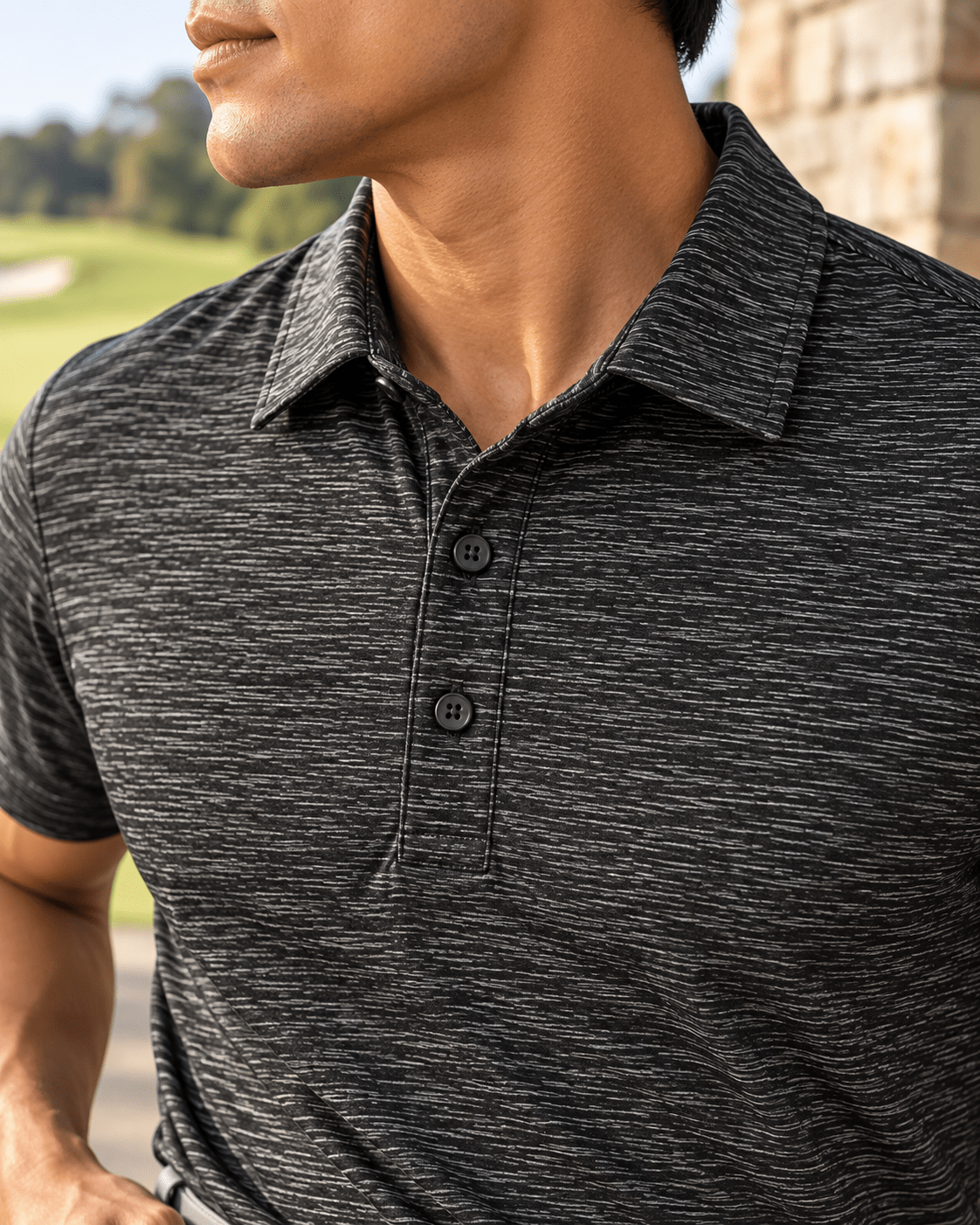 Space Dye Performance Golf Polo - F/X Fusion - Golf Polo - #color_Charcoal