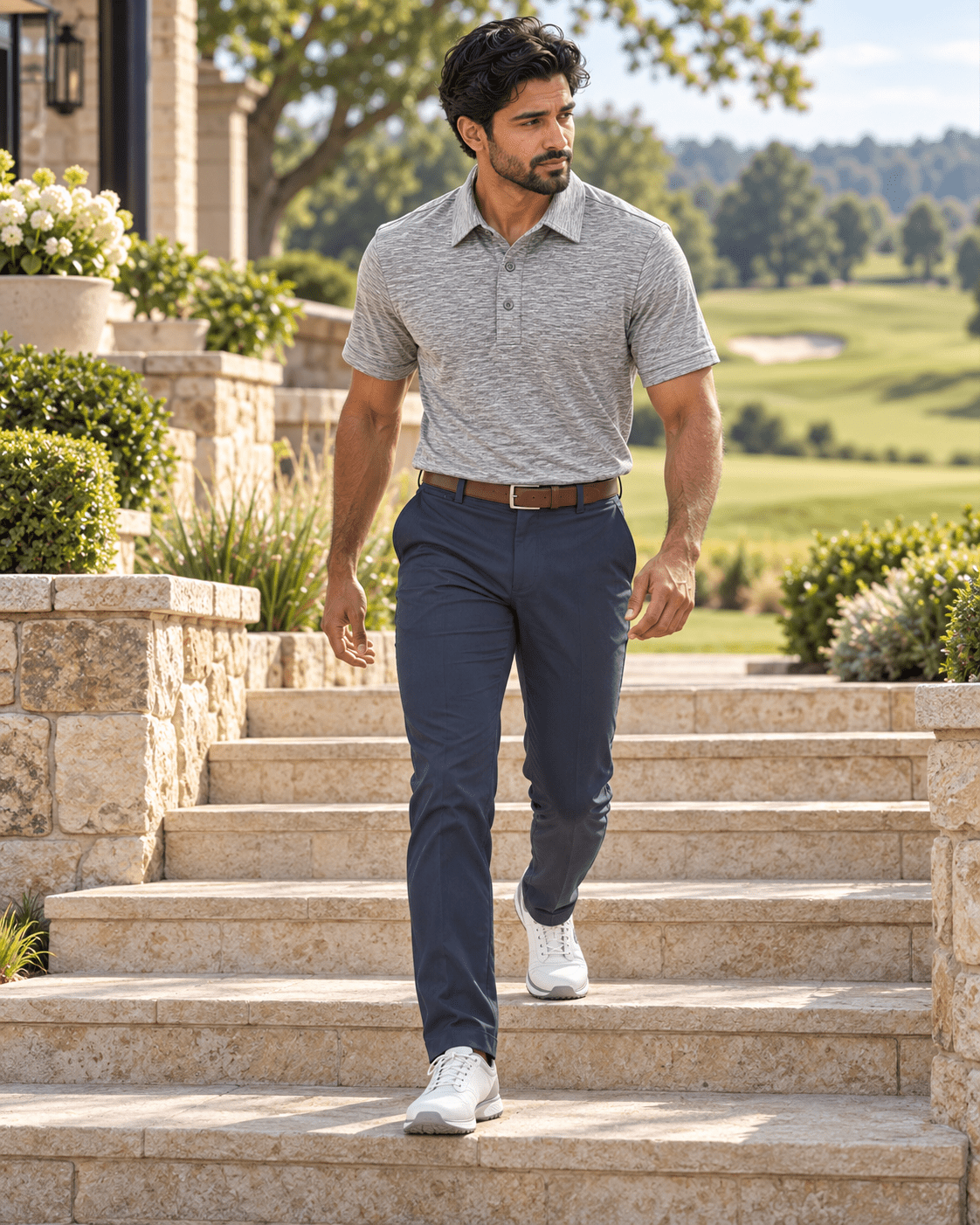 Space Dye Performance Golf Polo - F/X Fusion - Golf Polo - #color_Grey
