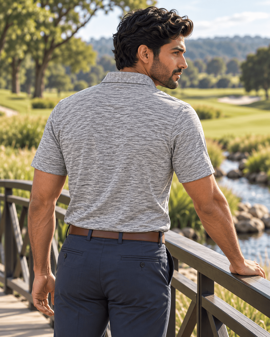 Space Dye Performance Golf Polo - F/X Fusion - Golf Polo - #color_Grey