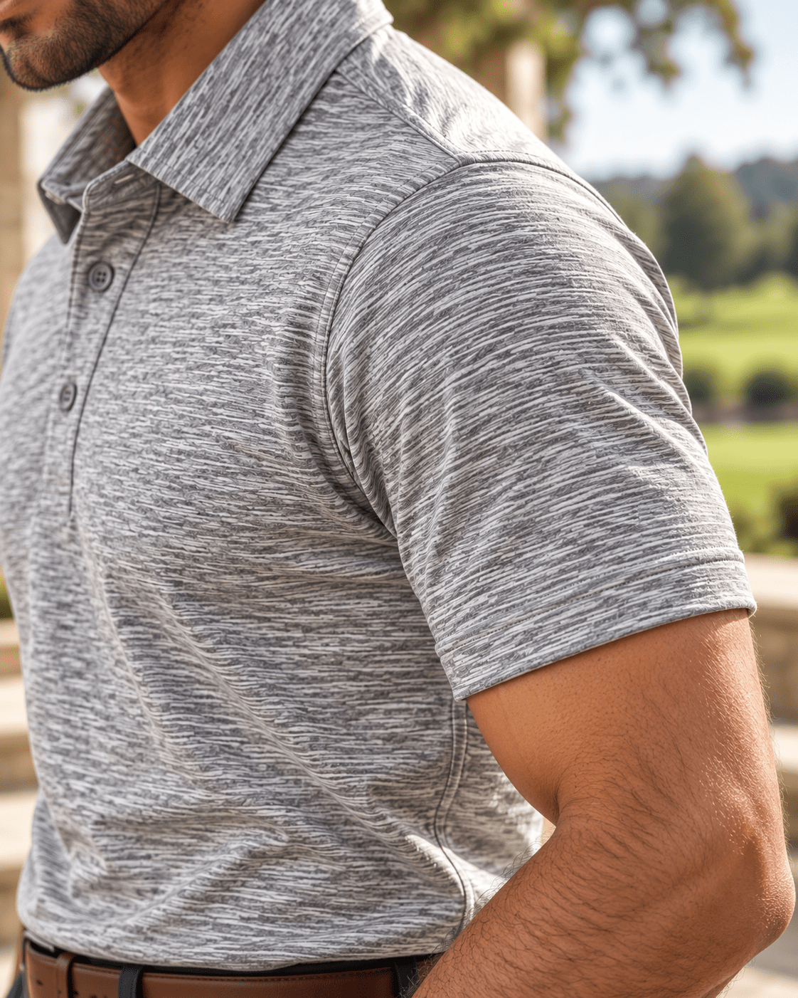 Space Dye Performance Golf Polo - F/X Fusion - Golf Polo - #color_Grey
