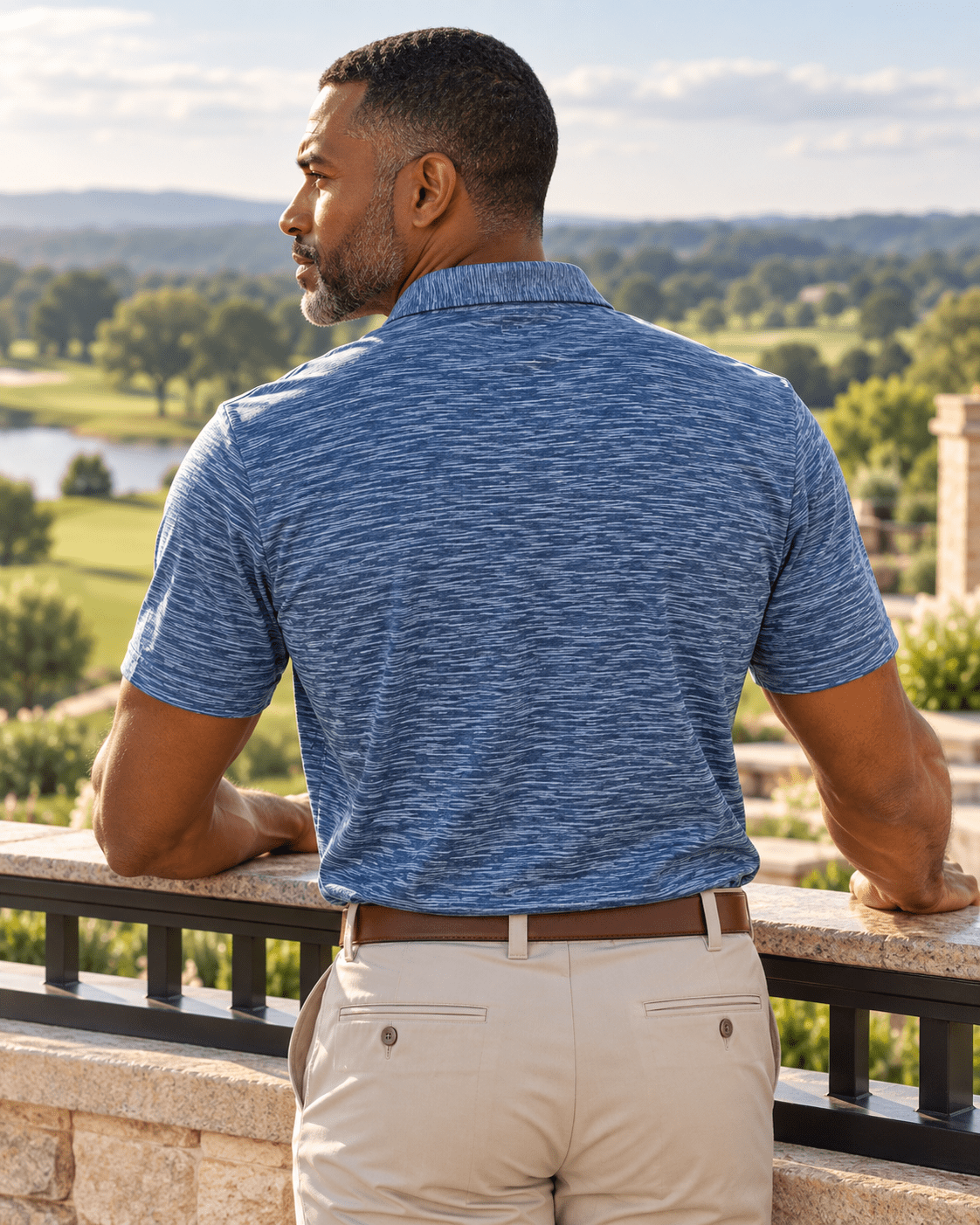 Space Dye Performance Golf Polo - F/X Fusion - Golf Polo - #color_Navy