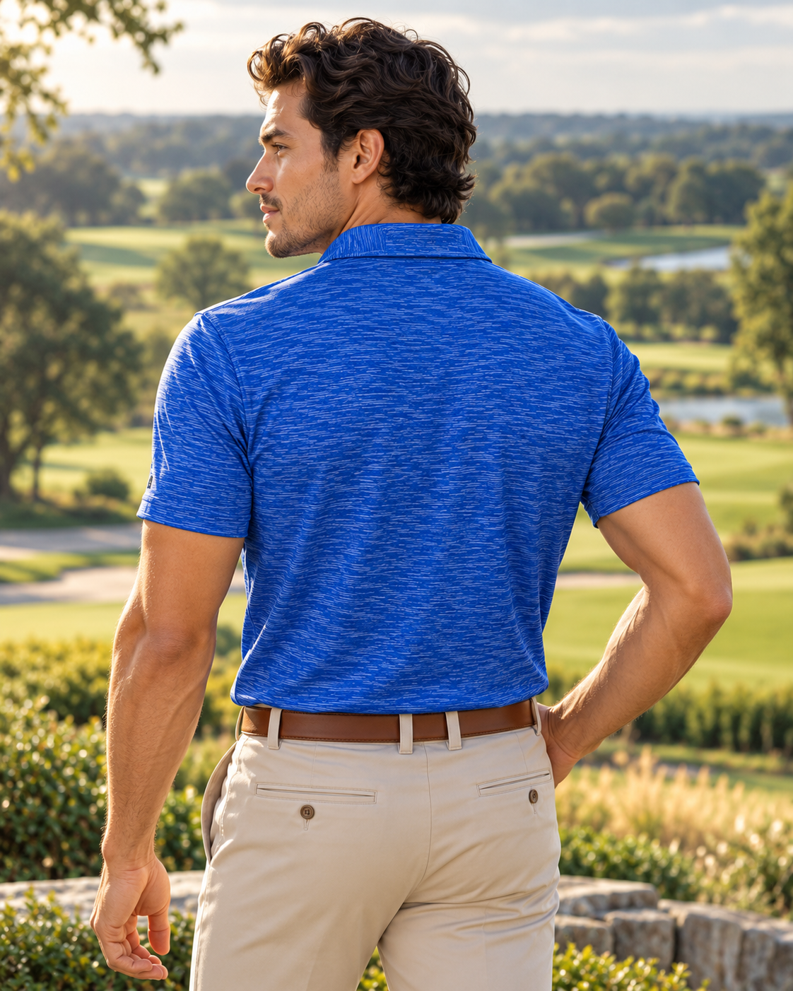 Space Dye Performance Golf Polo - F/X Fusion - Golf Polo - #color_Royal