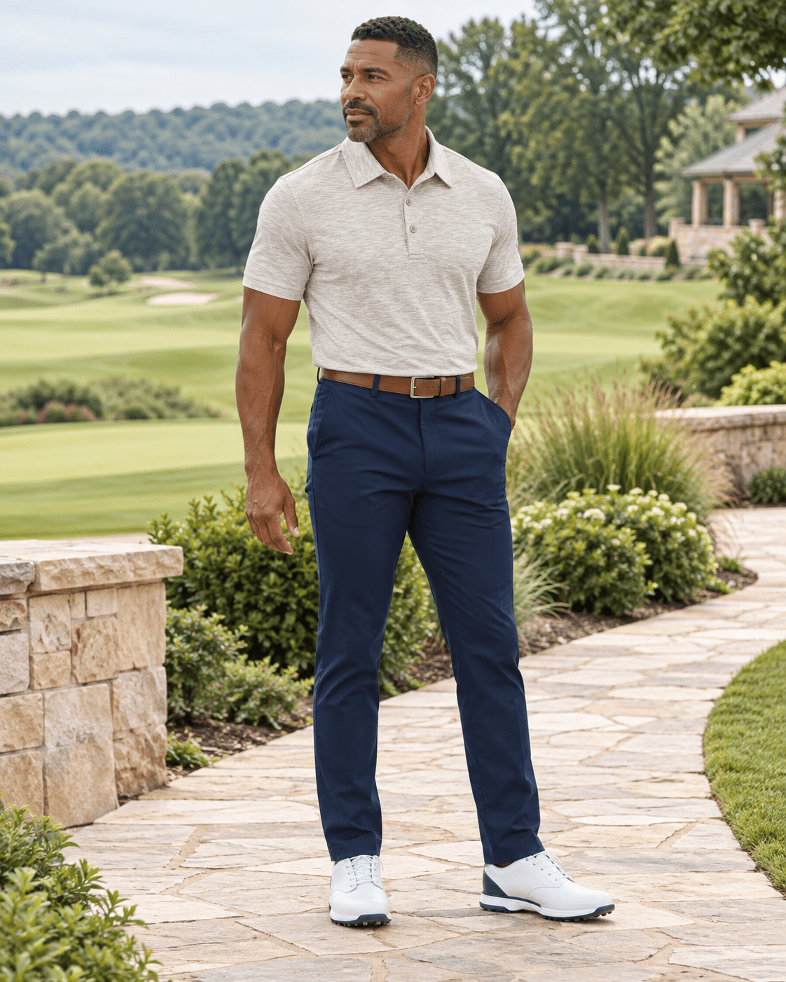 Space Dye Performance Golf Polo - F/X Fusion - Golf Polo - #color_Tan