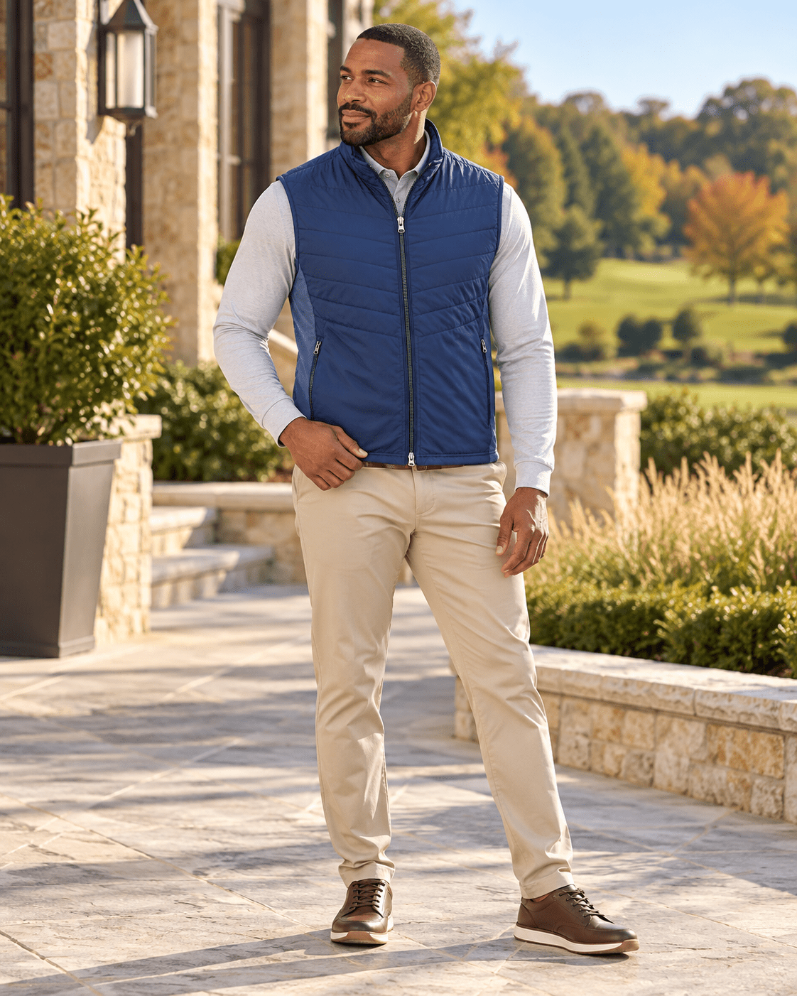 Full-Zip Performance Golf Vest - F/X Fusion - Golf Vest - #color_Navy