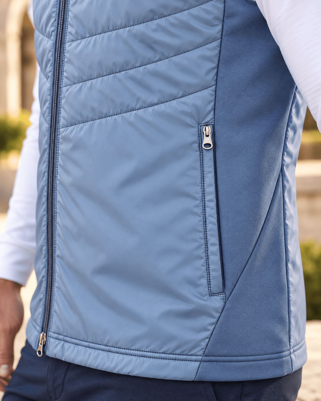 Full-Zip Performance Golf Vest - F/X Fusion - Golf Vest - #color_Steel