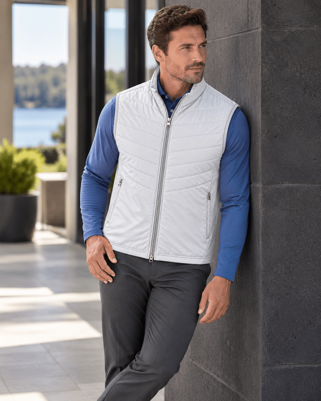 Full-Zip Performance Golf Vest - F/X Fusion - Golf Vest - #color_White