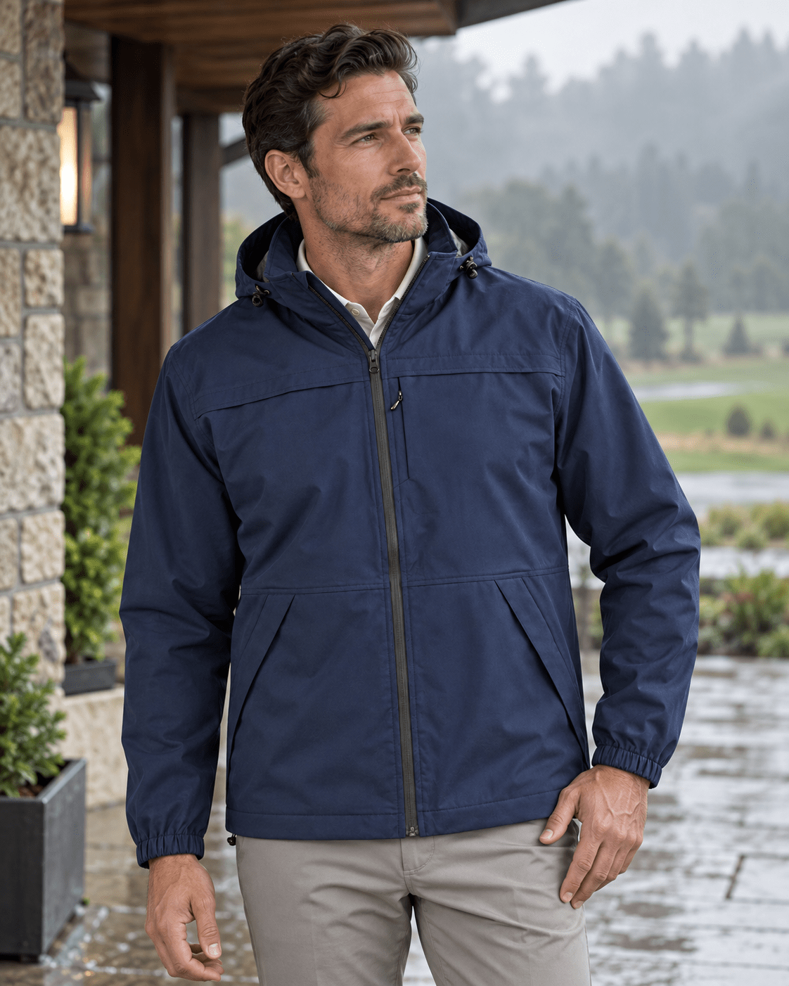 Performance Full-Zip Rain Jacket - F/X Fusion - Rain Jacket - #color_Navy