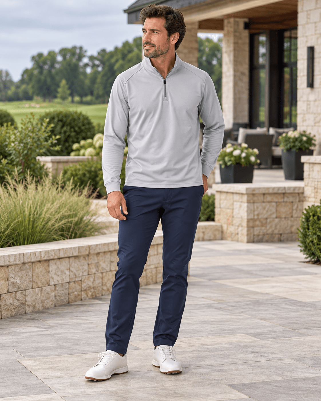 Microdot Performance Quarter-Zip - F/X Fusion - Golf Quarter-Zip - #color_Grey