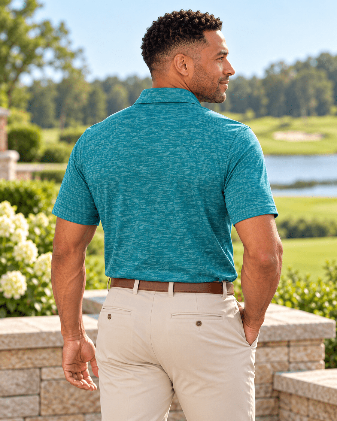 Space Dye Performance Golf Polo - F/X Fusion - Golf Polo - #color_Teal