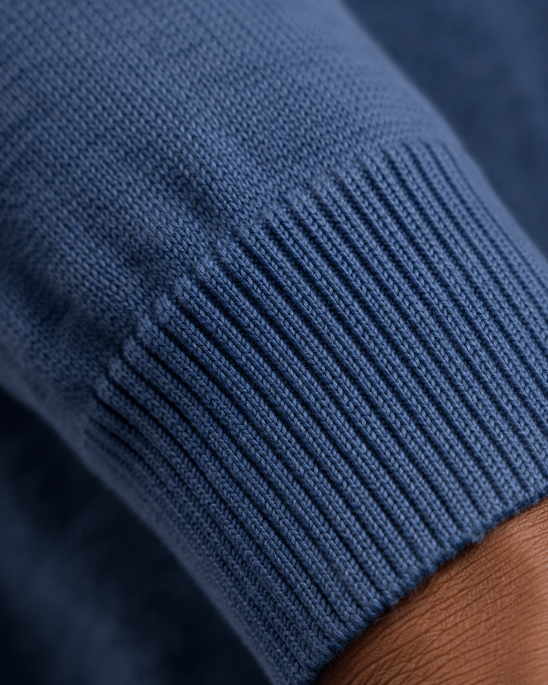 Cotton-Blend Mock Neck Sweater - F/X Fusion - Mock Neck Sweater - #color_Cobalt