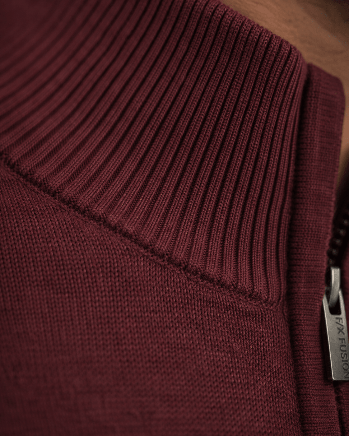 Cotton-Blend Quarter-Zip Sweater - F/X Fusion - Quarter-Zip Sweater - #color_Crimson Heather