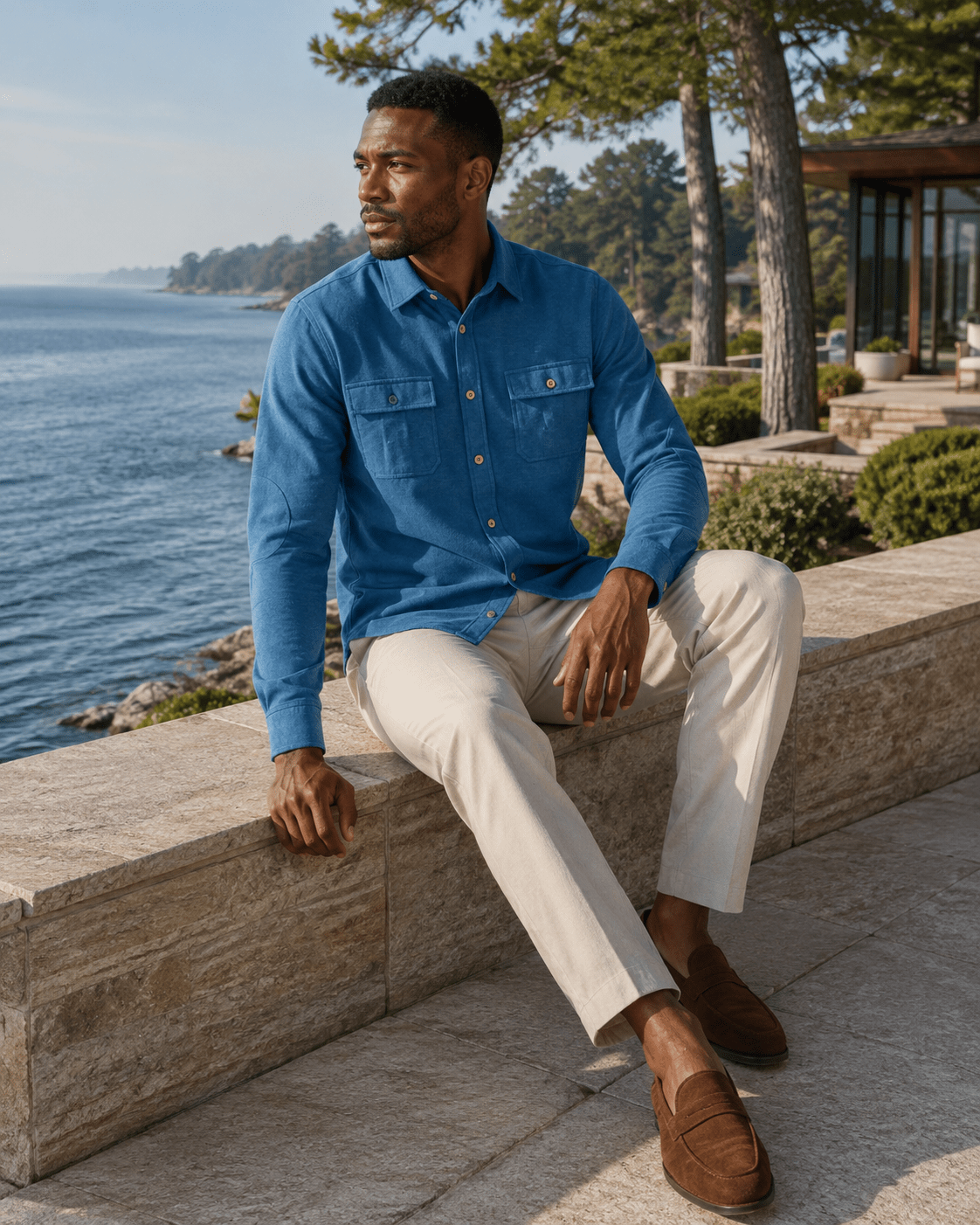 Cashmere Soft Touch Shirt - F/X Fusion - Button-Up Overshirt - #color_Deep Lake