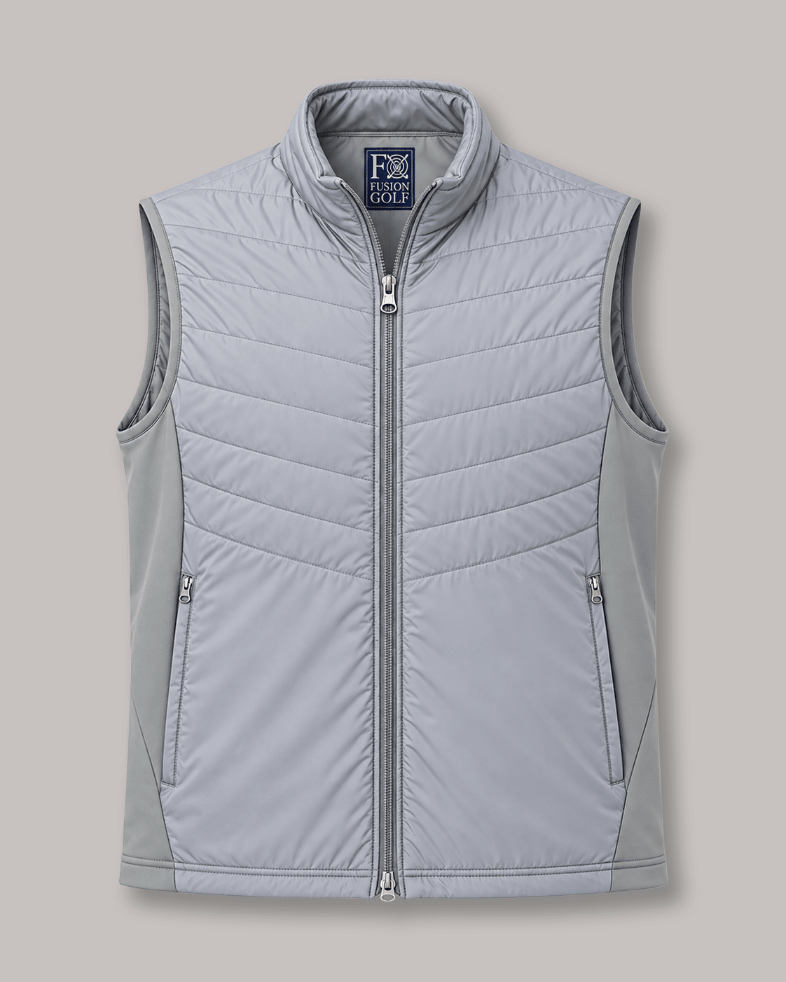 Full-Zip Performance Golf Vest - F/X Fusion - Golf Vest - #color_Silver