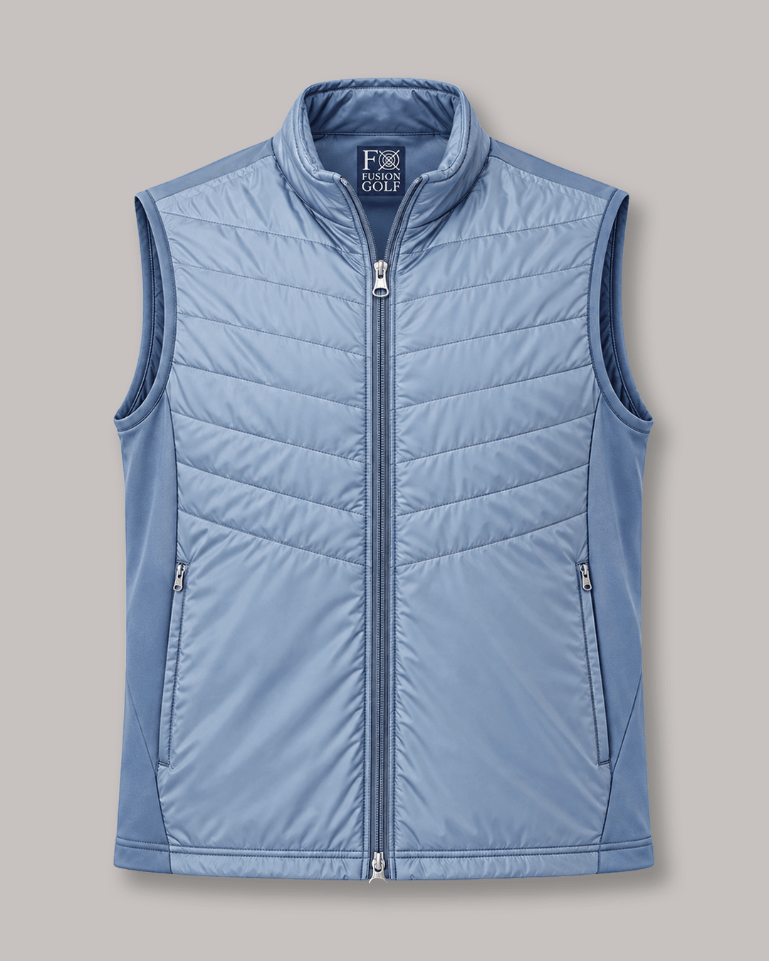 Full-Zip Performance Golf Vest - F/X Fusion - Golf Vest - #color_Steel
