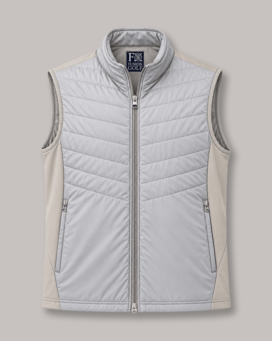 Full-Zip Performance Golf Vest - F/X Fusion - Golf Vest - #color_Tan
