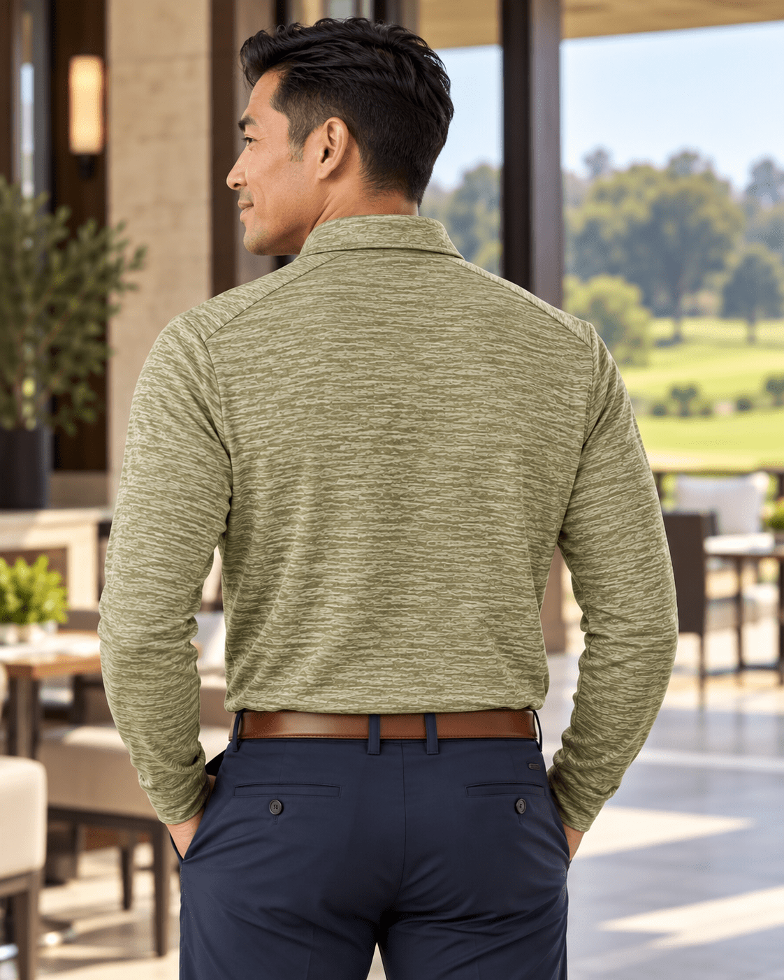 Space Dye Performance Golf Quarter-Zip - F/X Fusion - Golf Quarter-Zip - #color_Brown