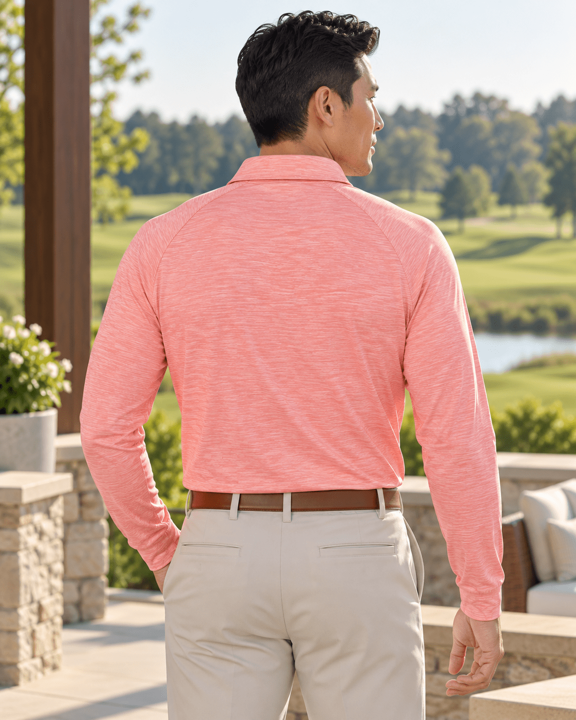 Space Dye Performance Golf Quarter-Zip - F/X Fusion - Golf Quarter-Zip - #color_Coral