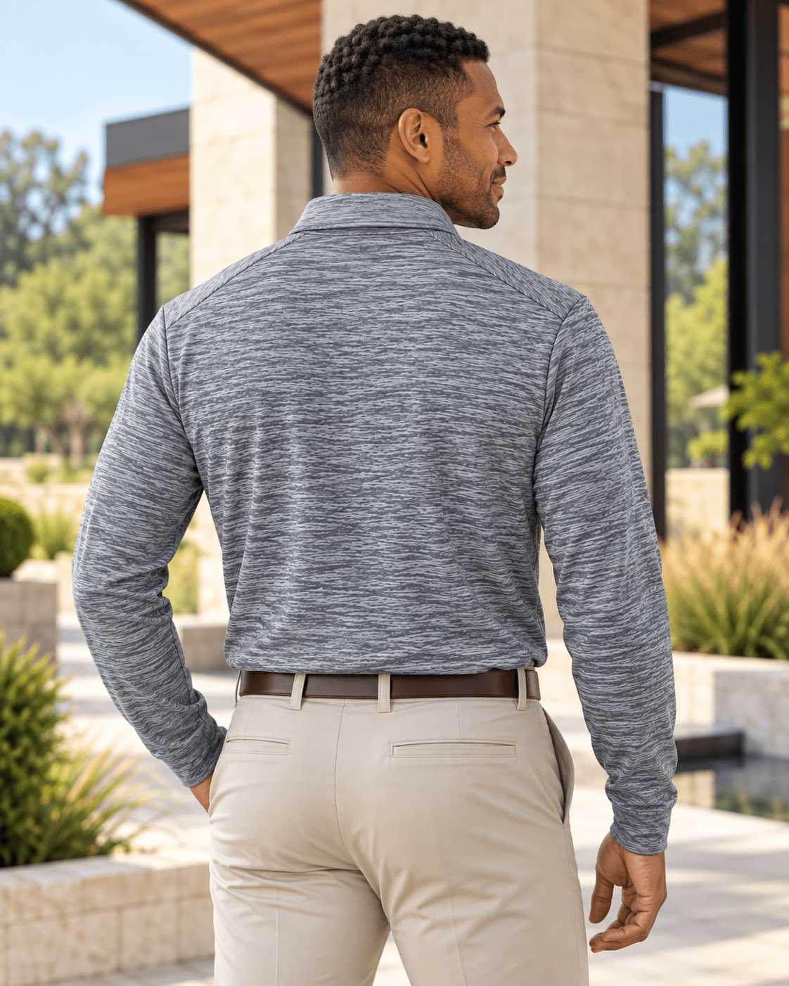 Space Dye Performance Golf Quarter-Zip - F/X Fusion - Golf Quarter-Zip - #color_Grey