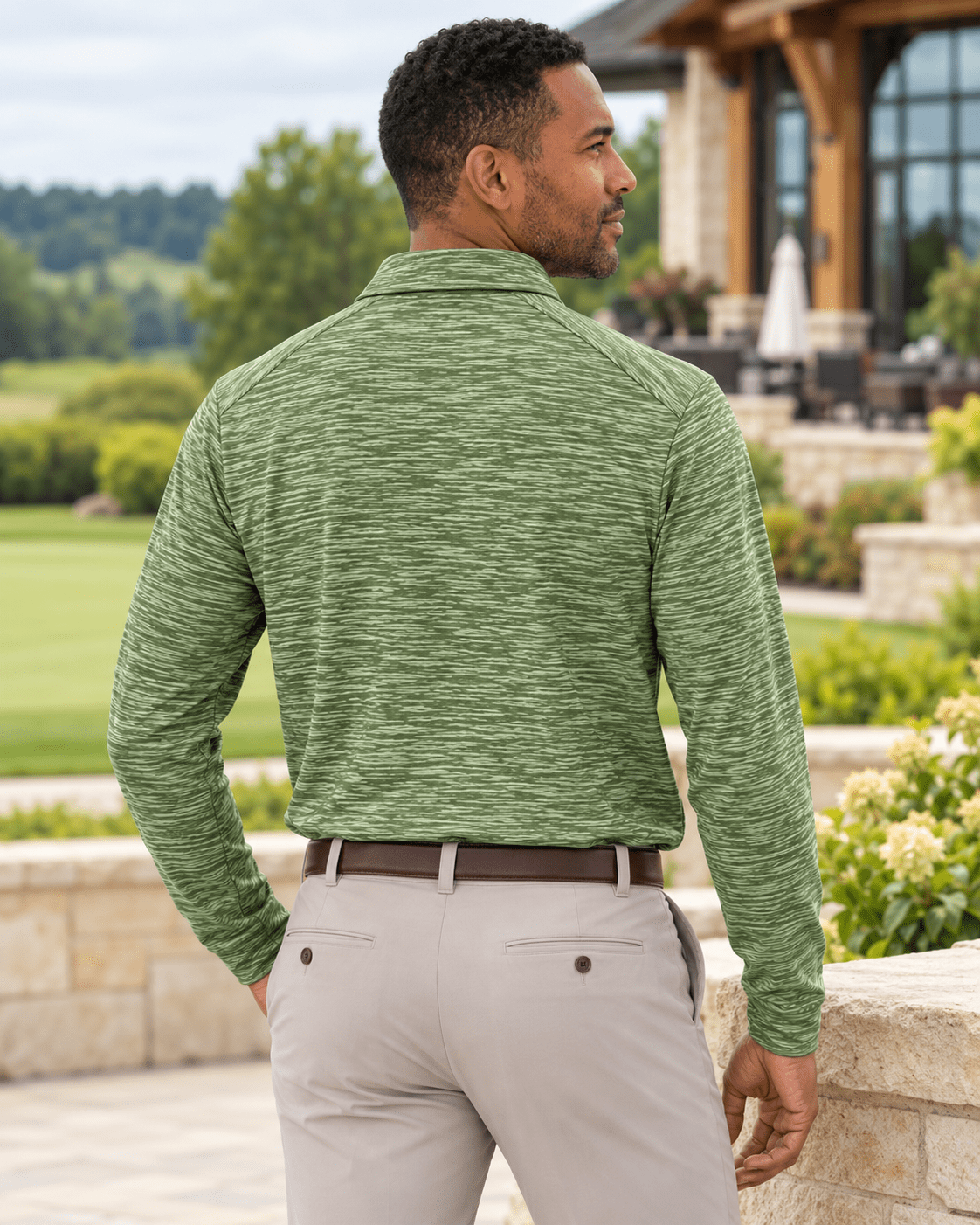 Space Dye Performance Golf Quarter-Zip - F/X Fusion - Golf Quarter-Zip - #color_Dusty Olive