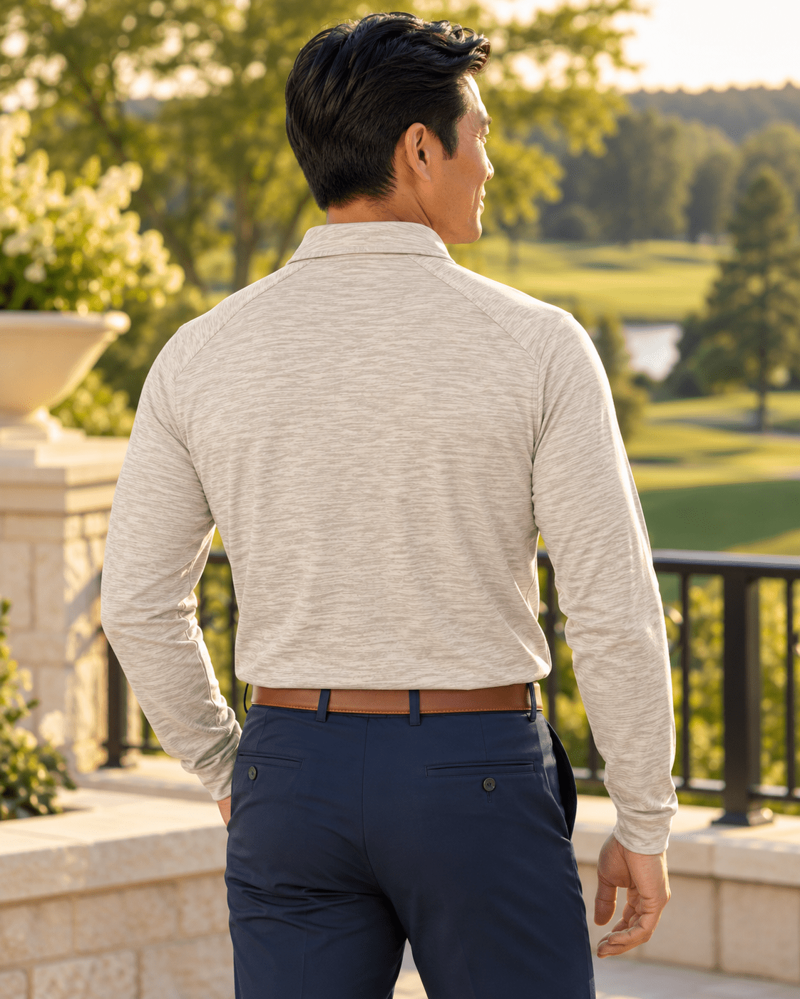 Space Dye Performance Golf Quarter-Zip - F/X Fusion - Golf Quarter-Zip - #color_Tan