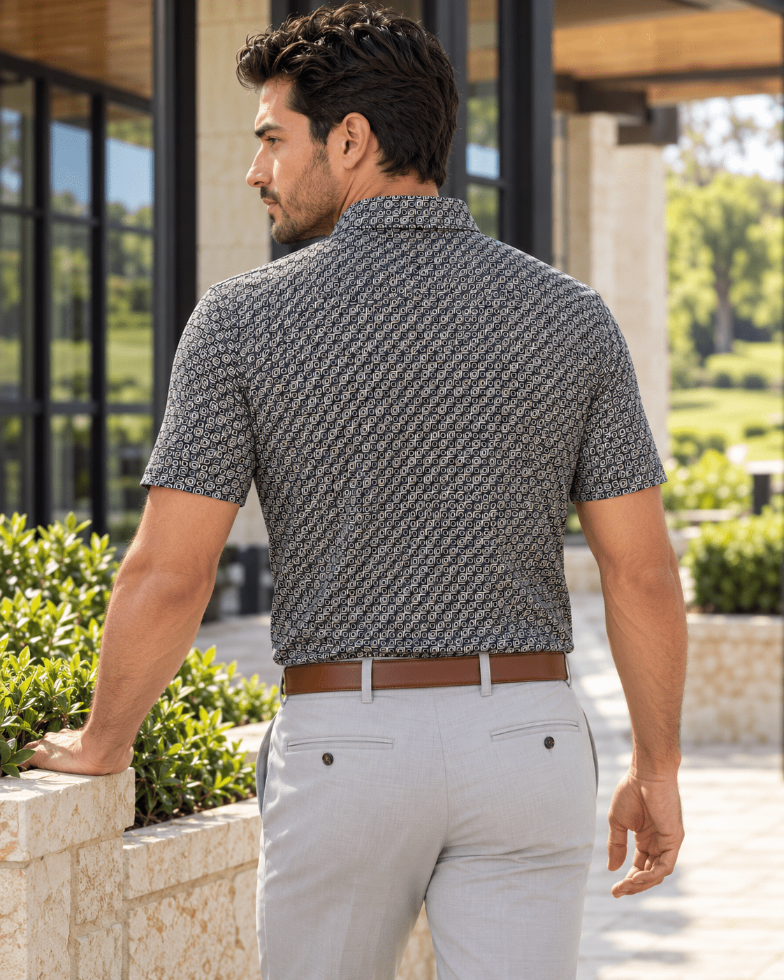 Shadow Dots Performance Golf Polo - F/X Fusion - Golf Polo - #color_Black